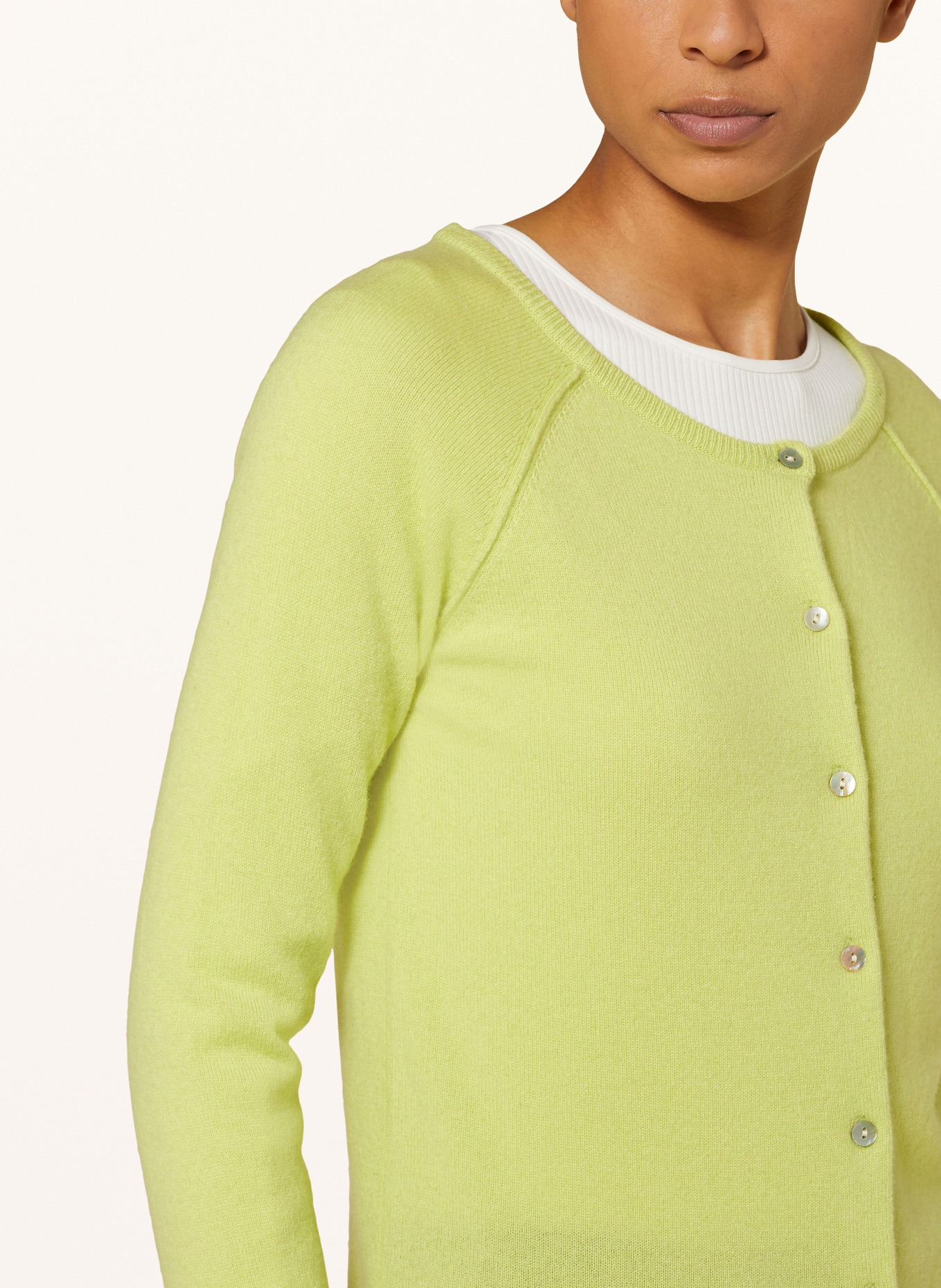 rosemunde Cardigan LAICA with cashmere, Color: LIGHT GREEN (Image 4)