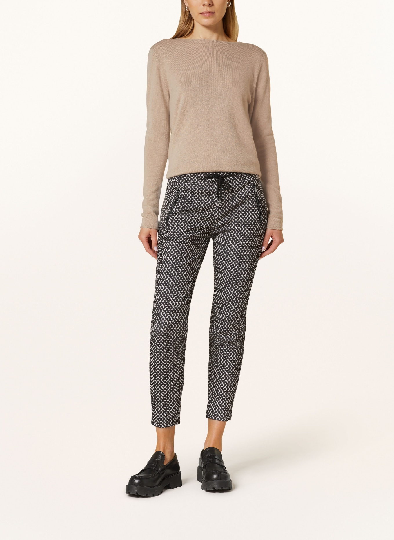 MAC Hose EASY SMART im Jogging-Stil: DUNKELGRAU/ GRÜN/ HELLGELB