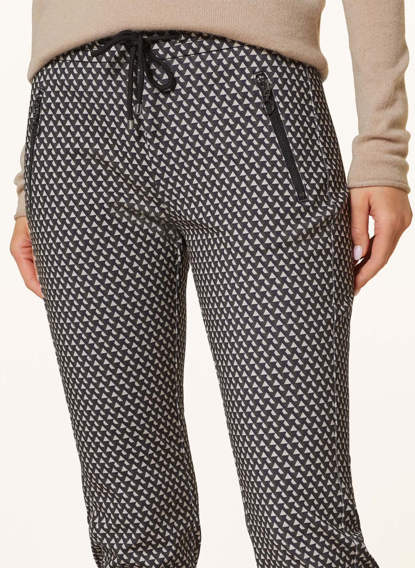 MAC Hose EASY SMART im Jogging-Stil: DUNKELGRAU/ GRÜN/ HELLGELB