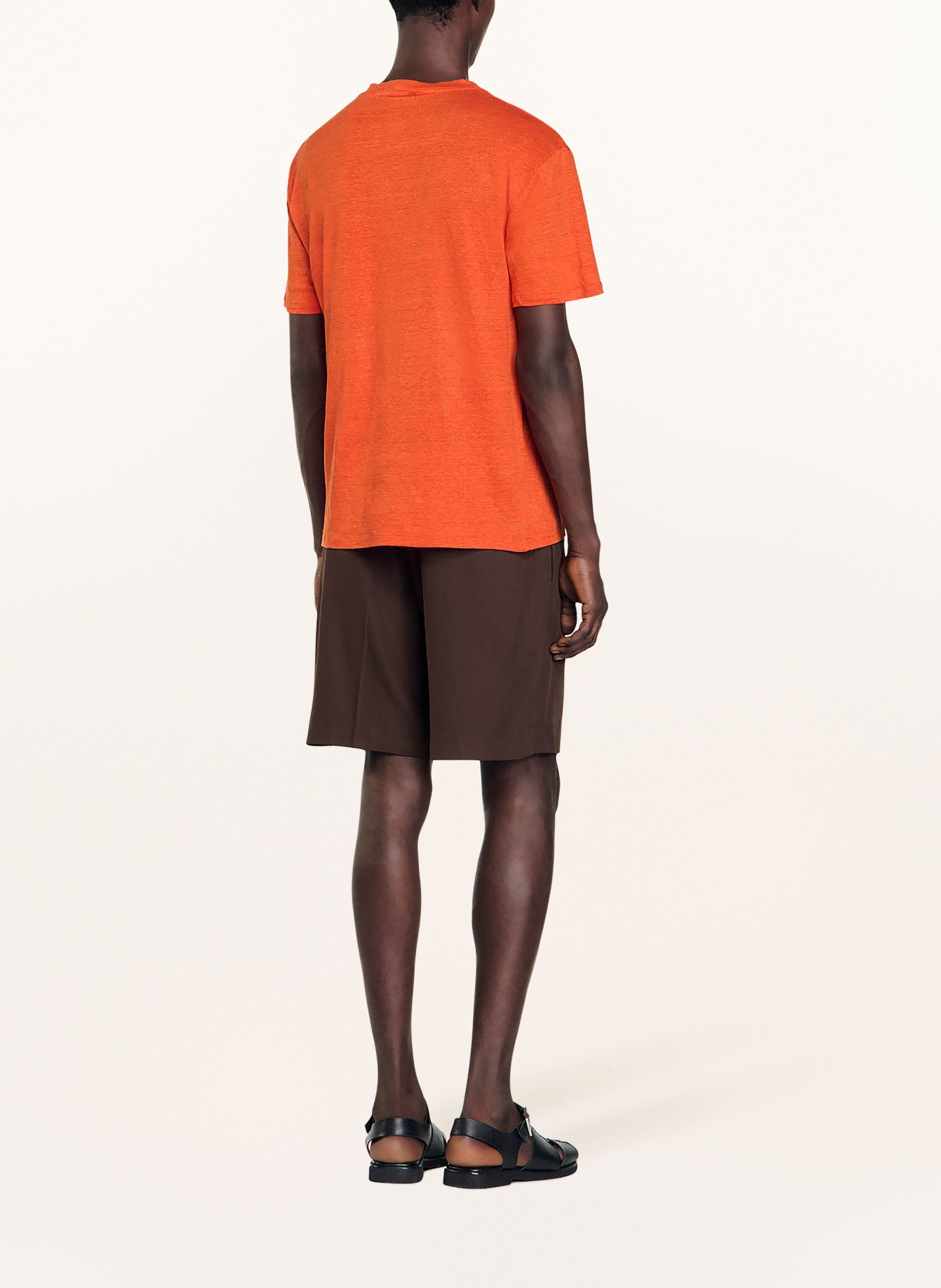 SANDRO T-Shirt aus Leinen, Farbe: ORANGE (Bild 3)