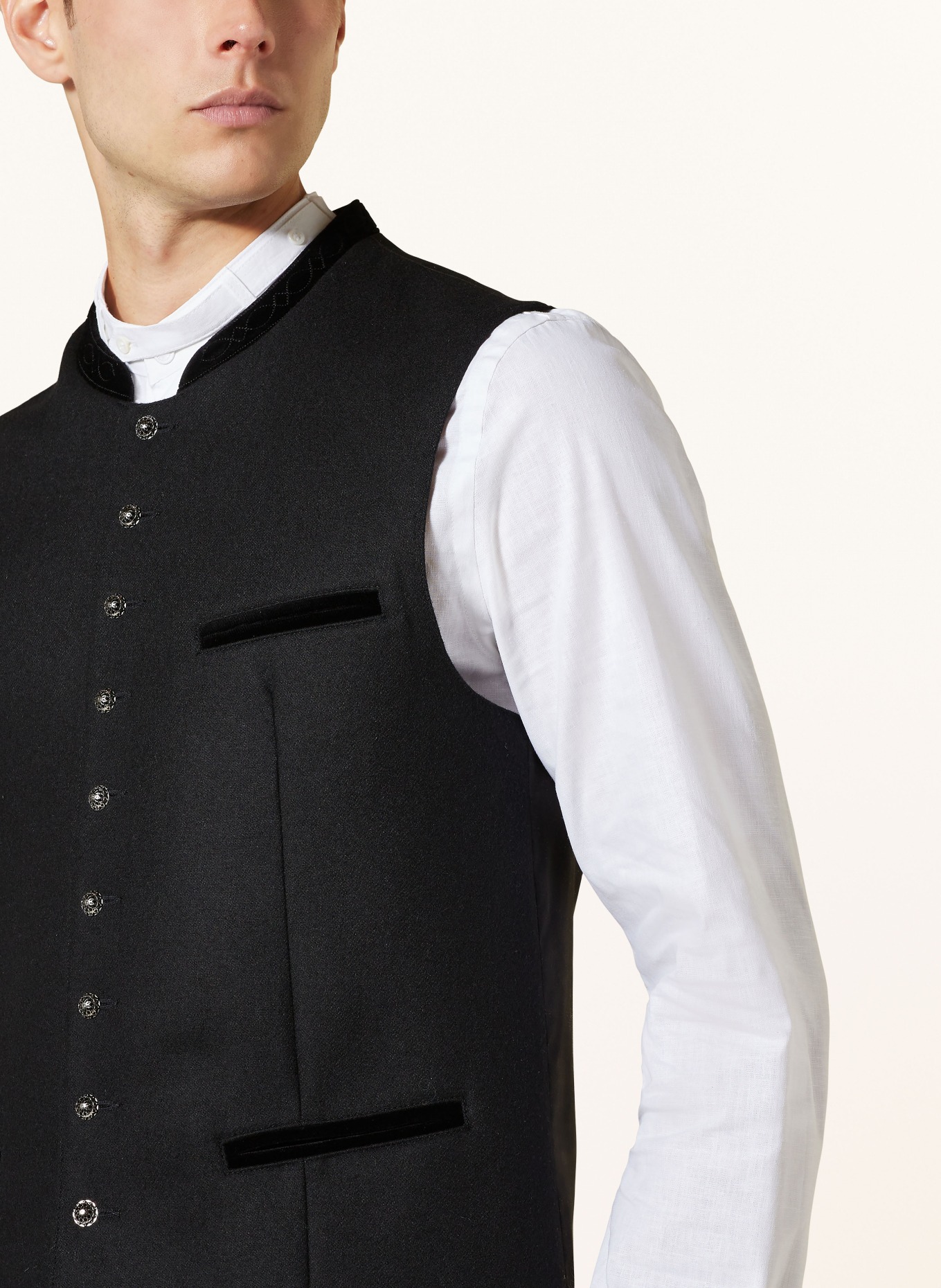 Hammerschmid Trachtenweste MANUEL Extra Slim Fit, Farbe: SCHWARZ (Bild 4)