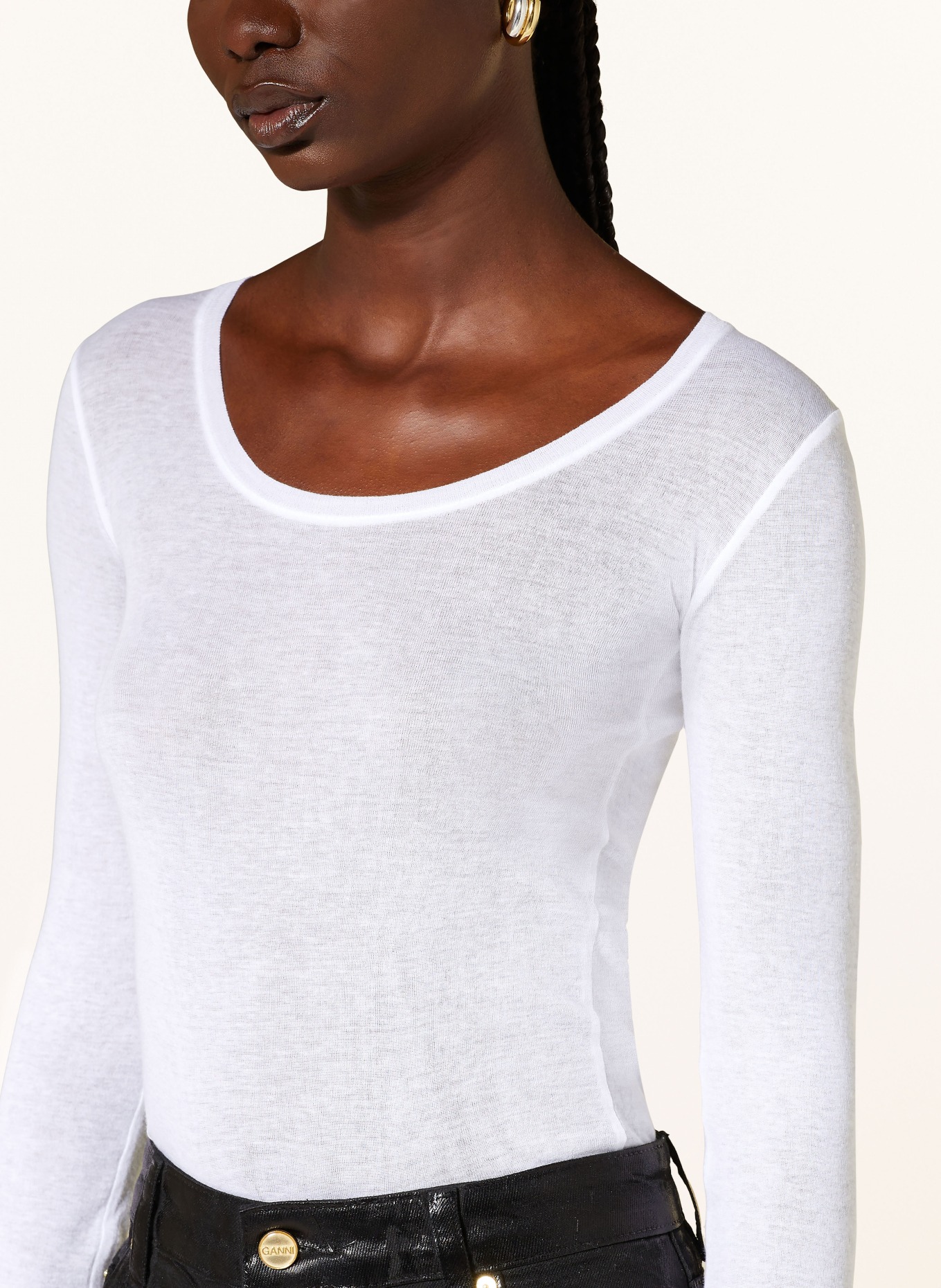 American Vintage Long sleeve shirt MASSACHUSETTS, Color: WHITE (Image 4)