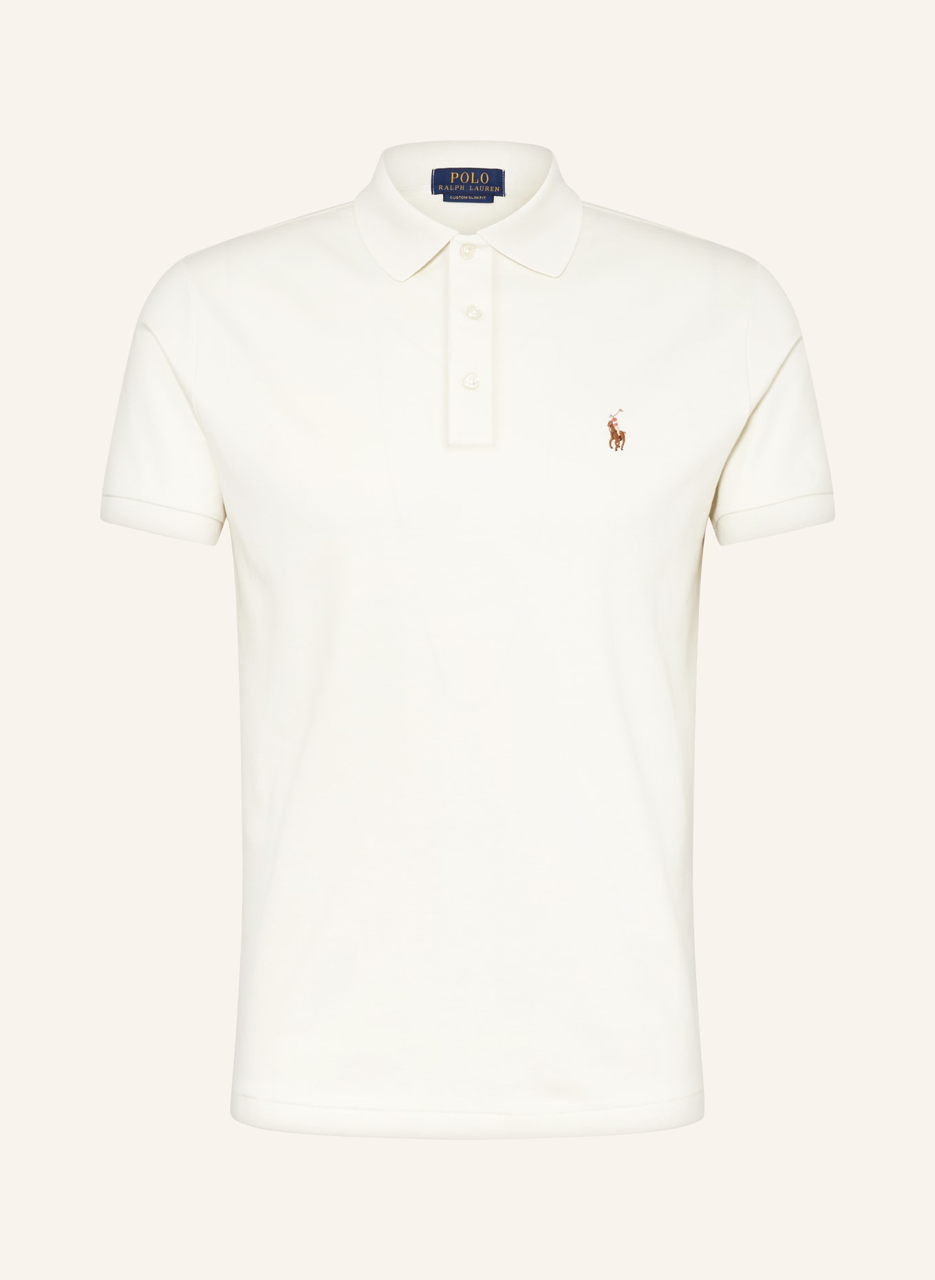 POLO RALPH LAUREN Jersey polo shirt custom slim fit, Color: ECRU (Image 1)