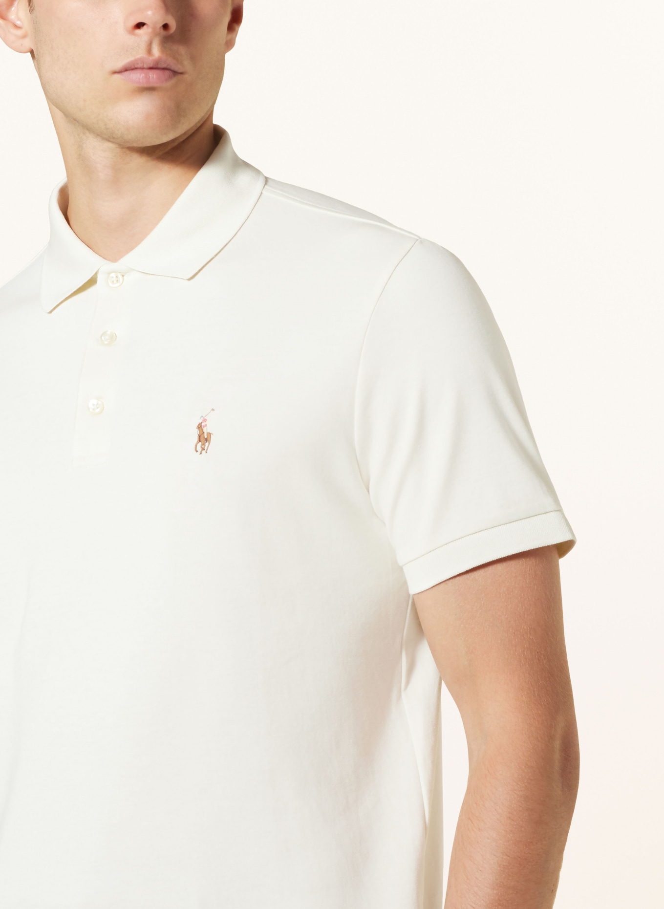 POLO RALPH LAUREN Jersey-Poloshirt Custom Slim Fit, Farbe: ECRU (Bild 4)