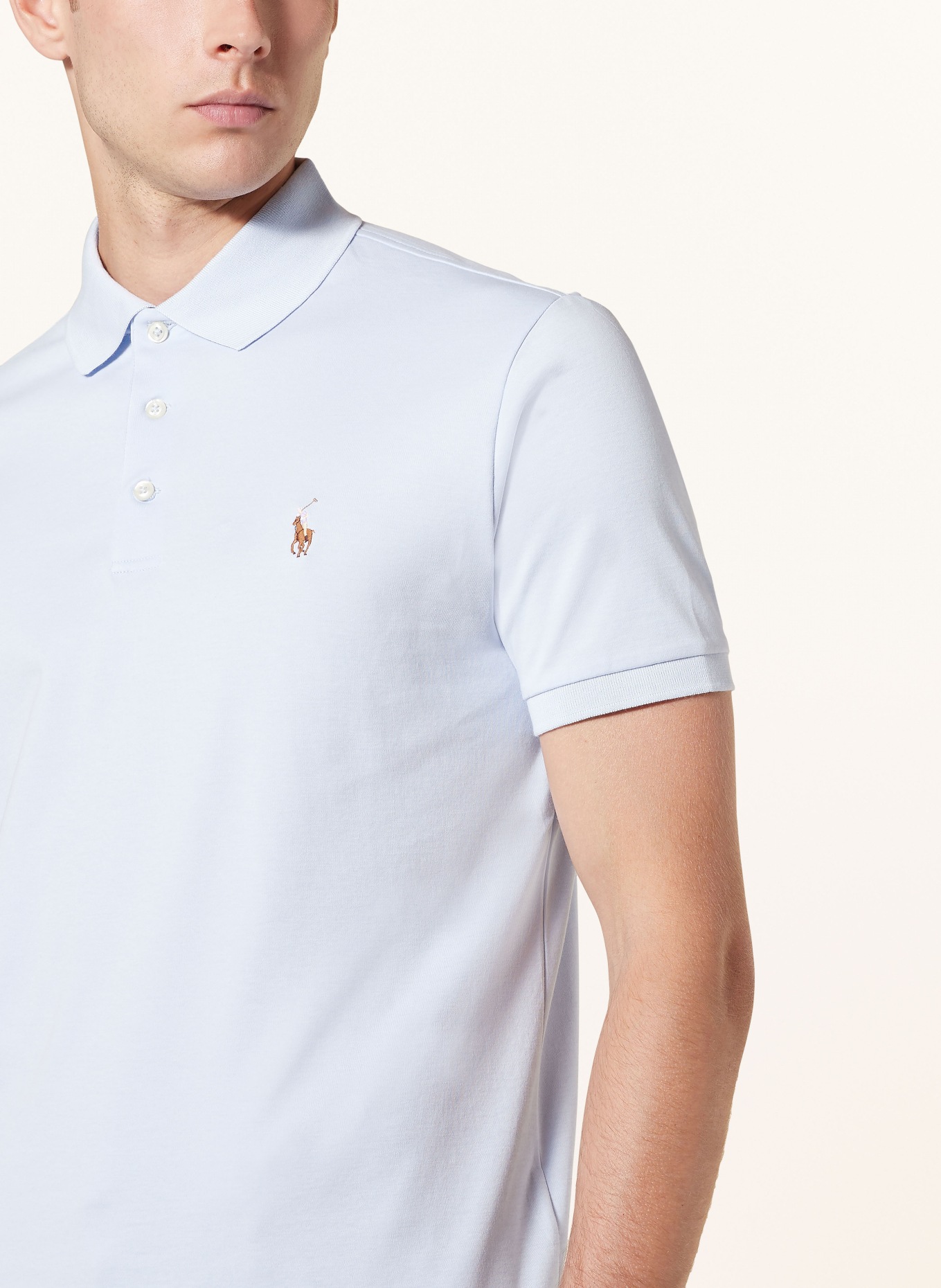 POLO RALPH LAUREN Jersey polo shirt custom slim fit, Color: LIGHT BLUE (Image 4)