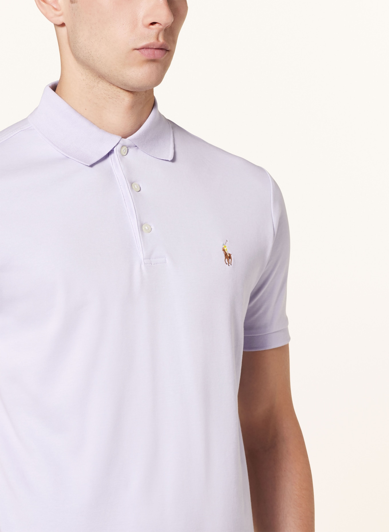 POLO RALPH LAUREN Jersey polo shirt custom slim fit, Color: LIGHT PURPLE (Image 4)