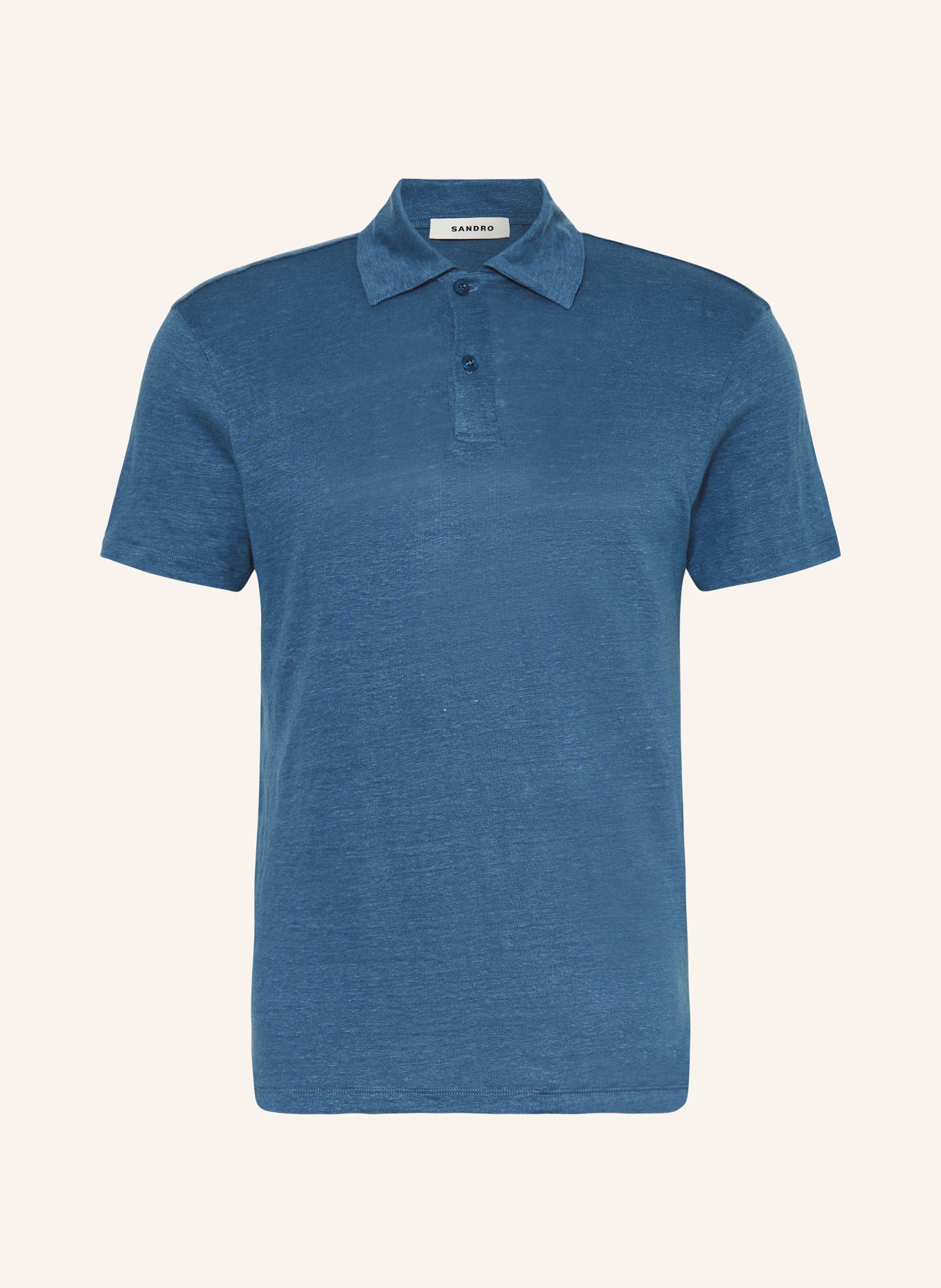 SANDRO Leinen-Poloshirt, Farbe: BLAU (Bild 1)