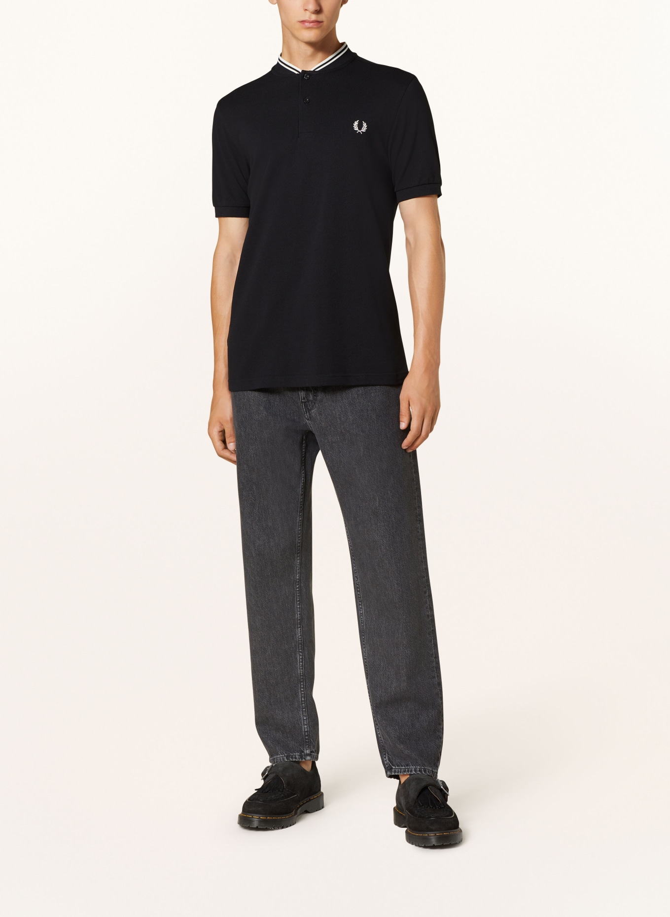 FRED PERRY Piqué polo shirt M4526, Color: BLACK (Image 2)