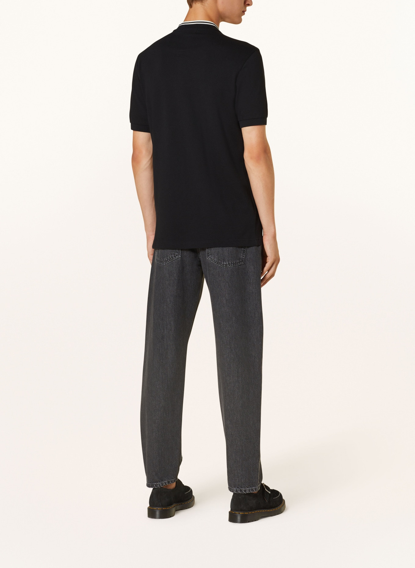 FRED PERRY Piqué polo shirt M4526, Color: BLACK (Image 3)