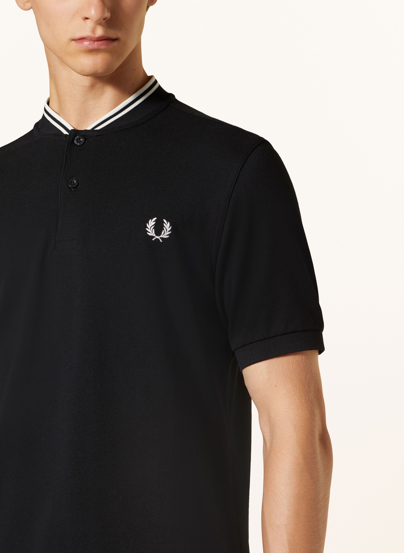 FRED PERRY Piqué polo shirt M4526, Color: BLACK (Image 4)