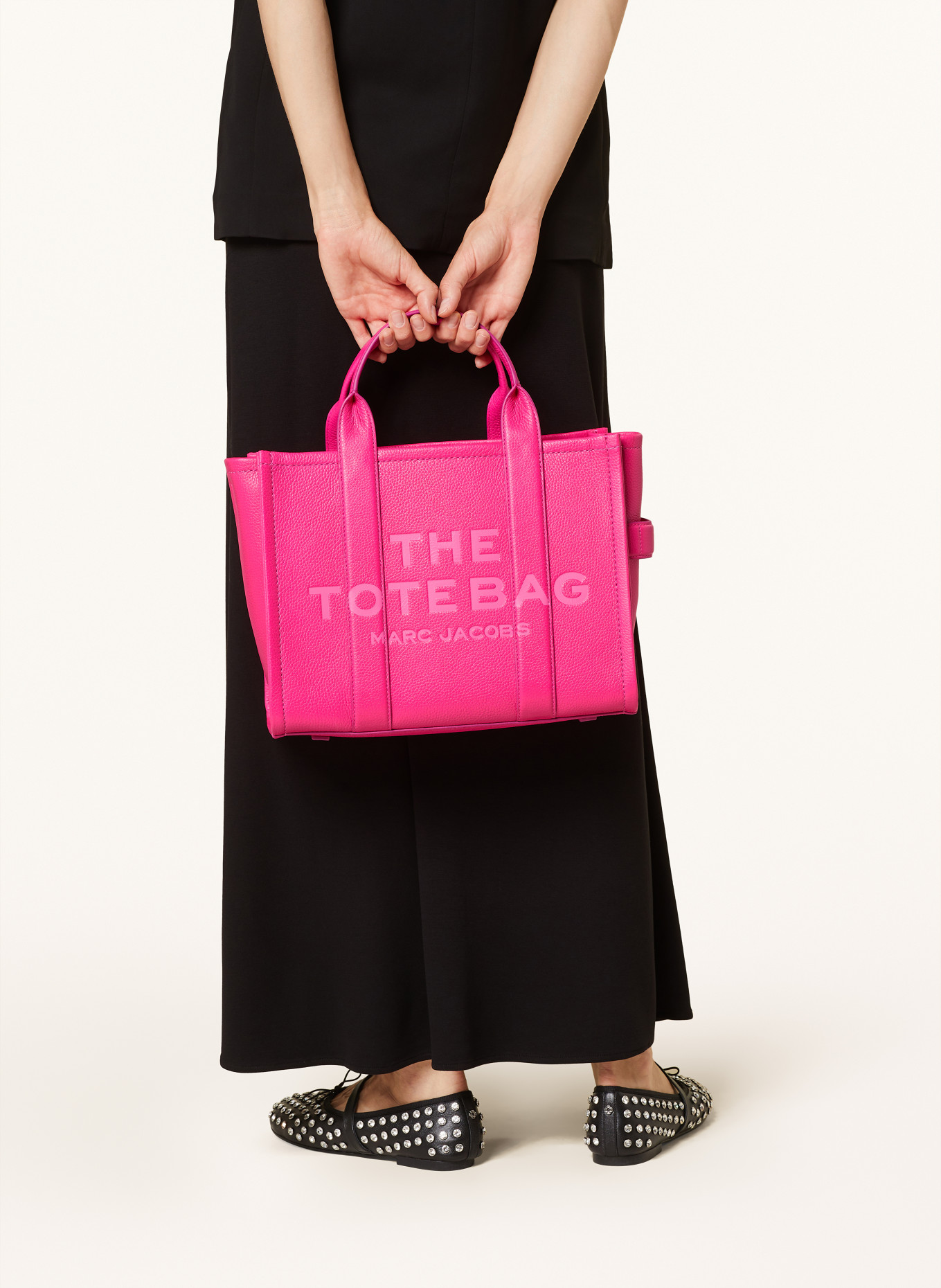 MARC JACOBS Shopper THE MEDIUM TOTE BAG LEATHER: RŮŽOVÁ