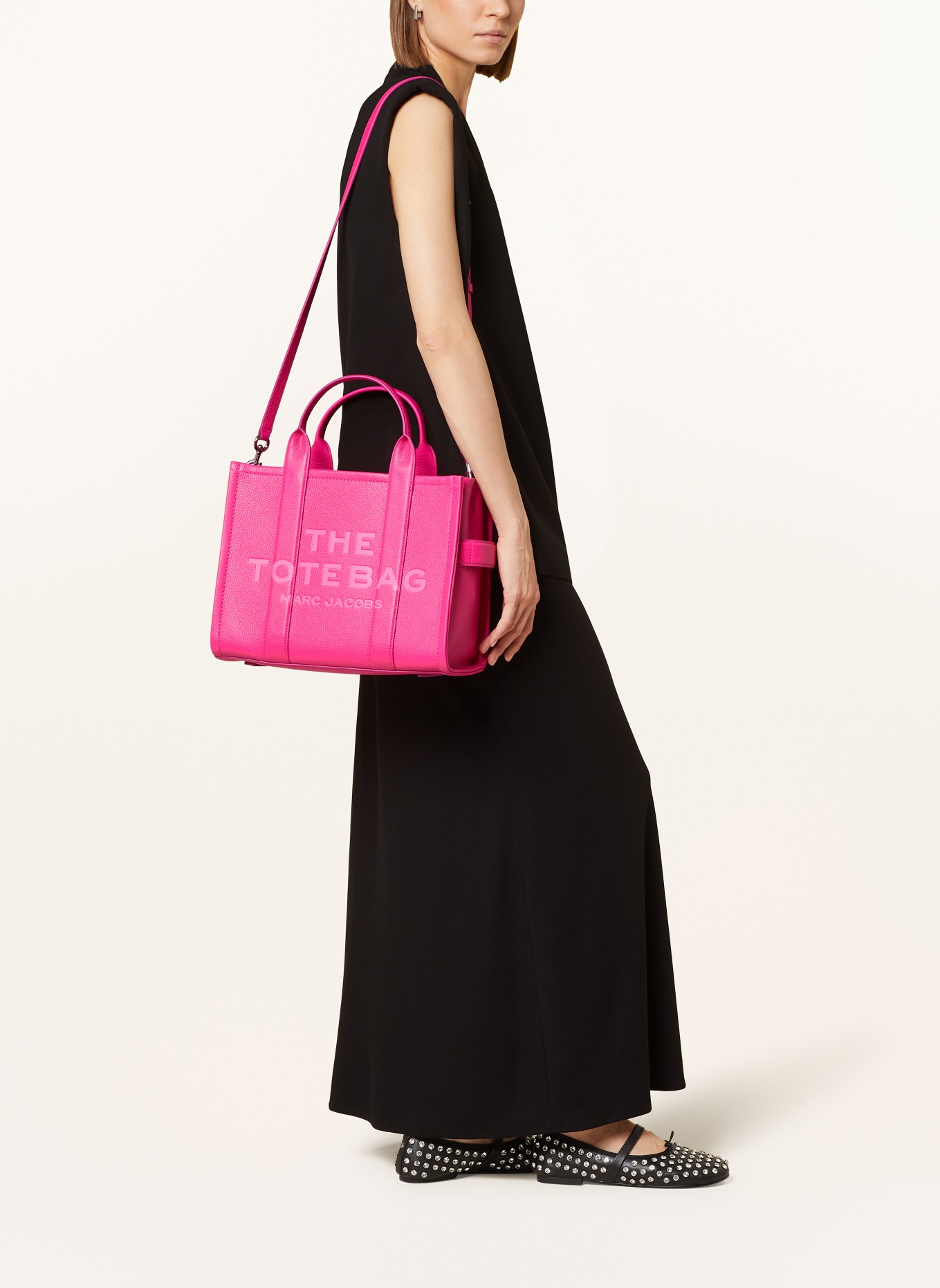 MARC JACOBS Shopper THE MEDIUM TOTE BAG LEATHER: RŮŽOVÁ