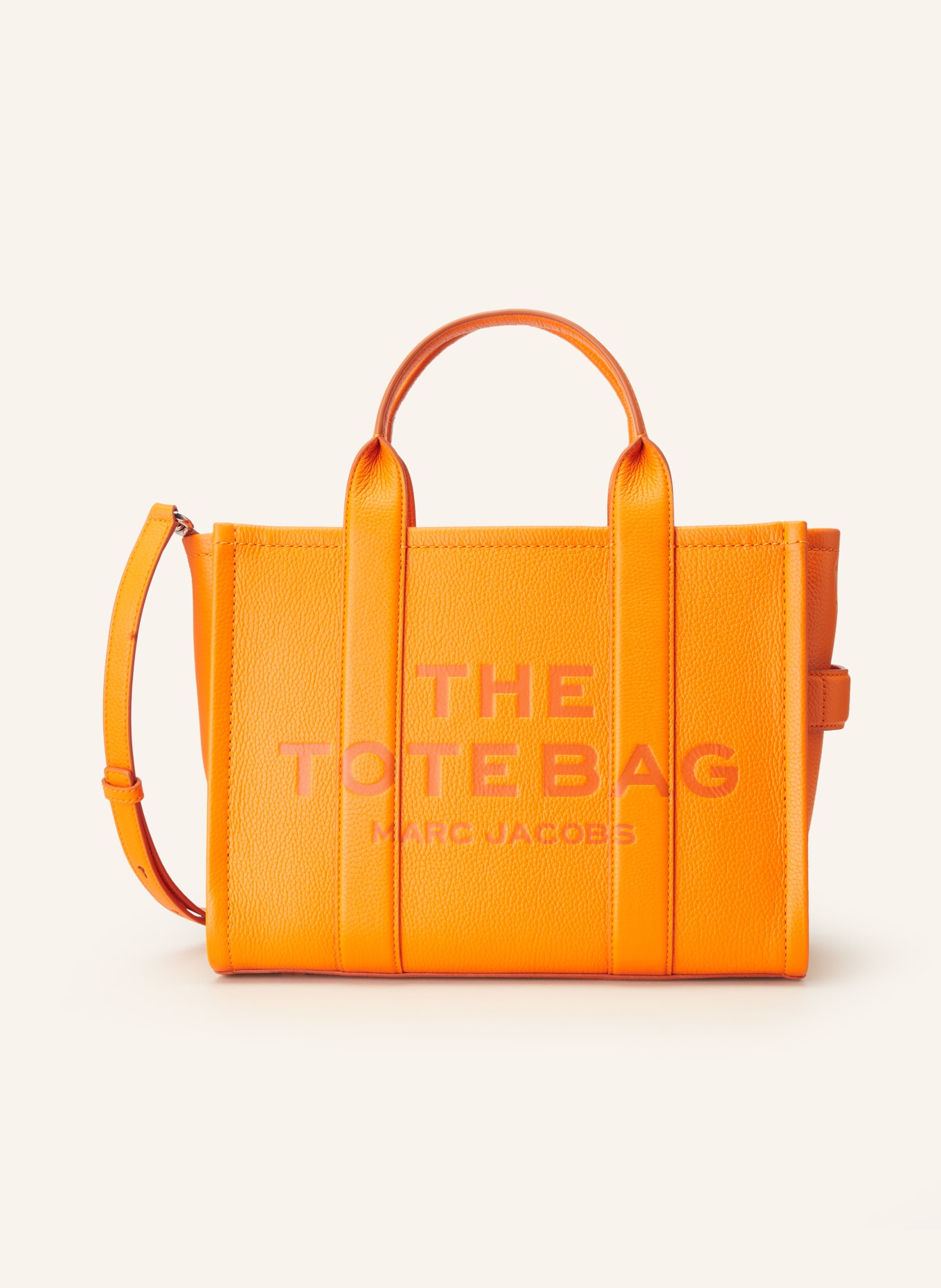 MARC JACOBS Shopper THE MEDIUM TOTE BAG LEATHER, Farbe: ORANGE (Bild 1)