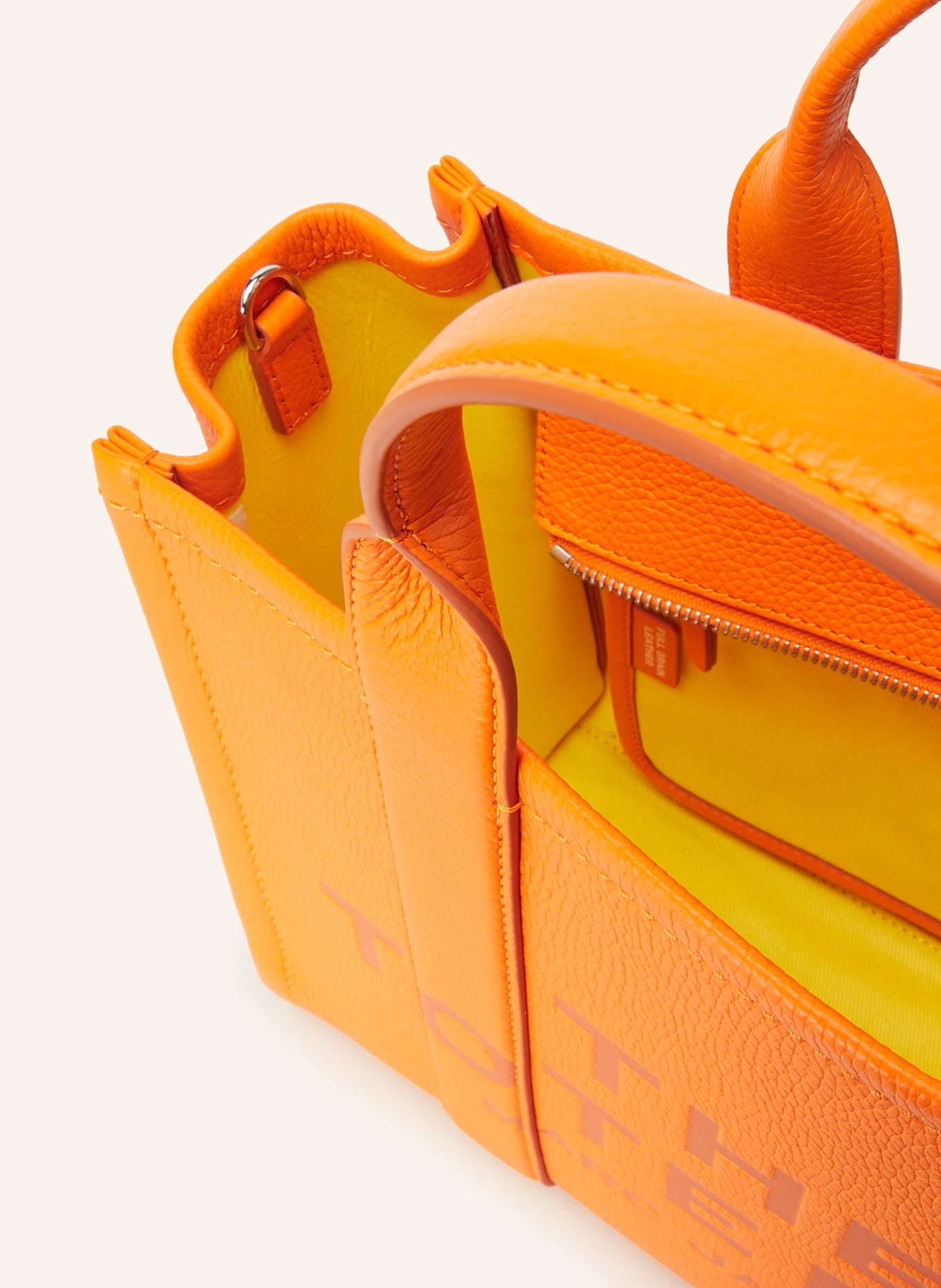 MARC JACOBS Shopper THE MEDIUM TOTE BAG LEATHER, Farbe: ORANGE (Bild 3)