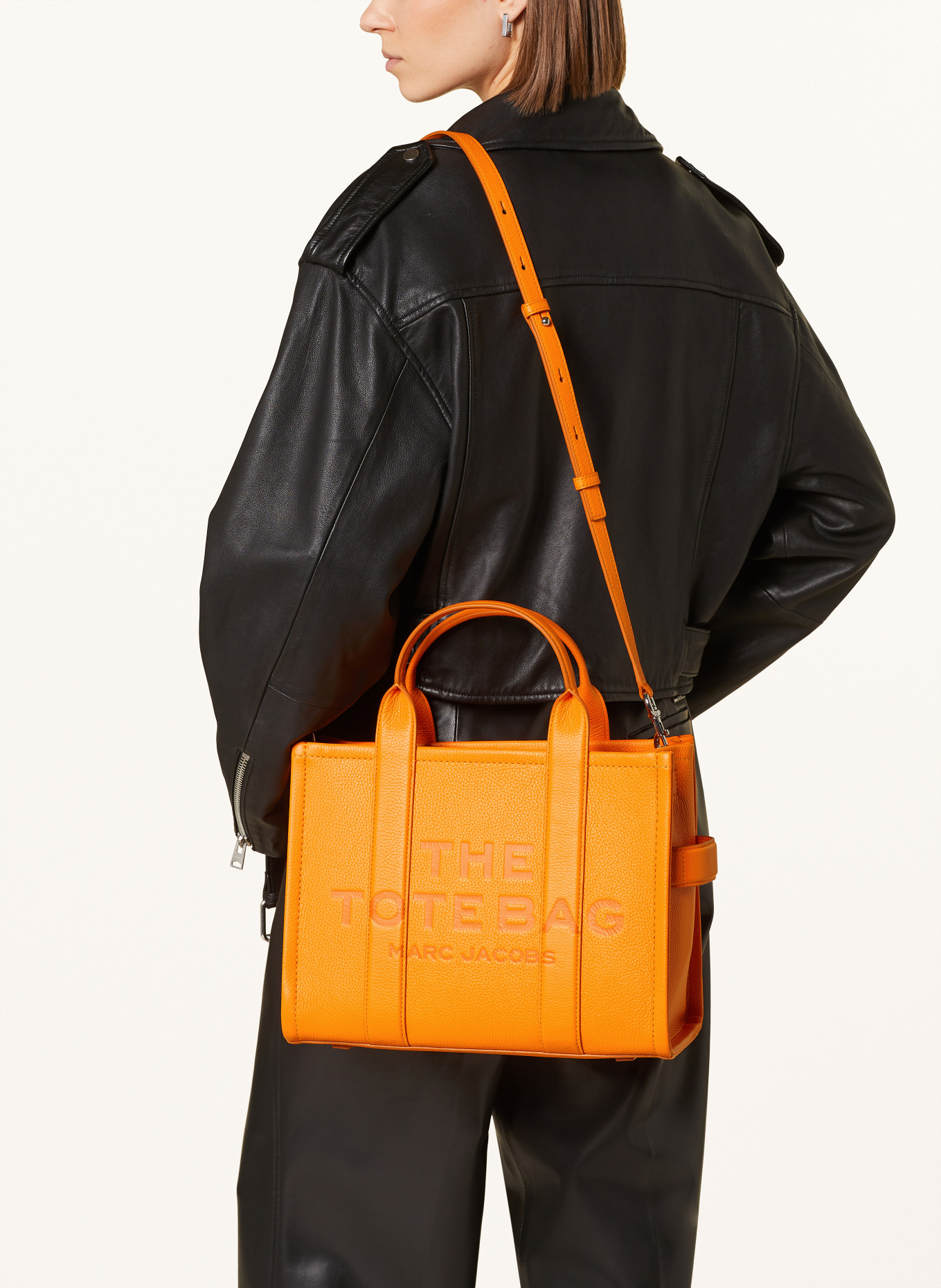 MARC JACOBS Shopper THE MEDIUM TOTE BAG LEATHER, Farbe: ORANGE (Bild 4)