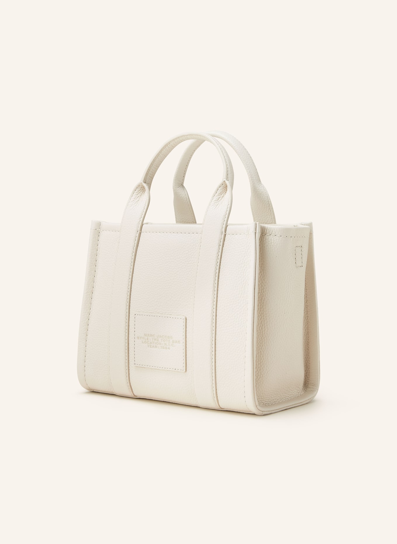 MARC JACOBS Shopper THE SMALL TOTE BAG LEATHER, Farbe: WEISS (Bild 2)