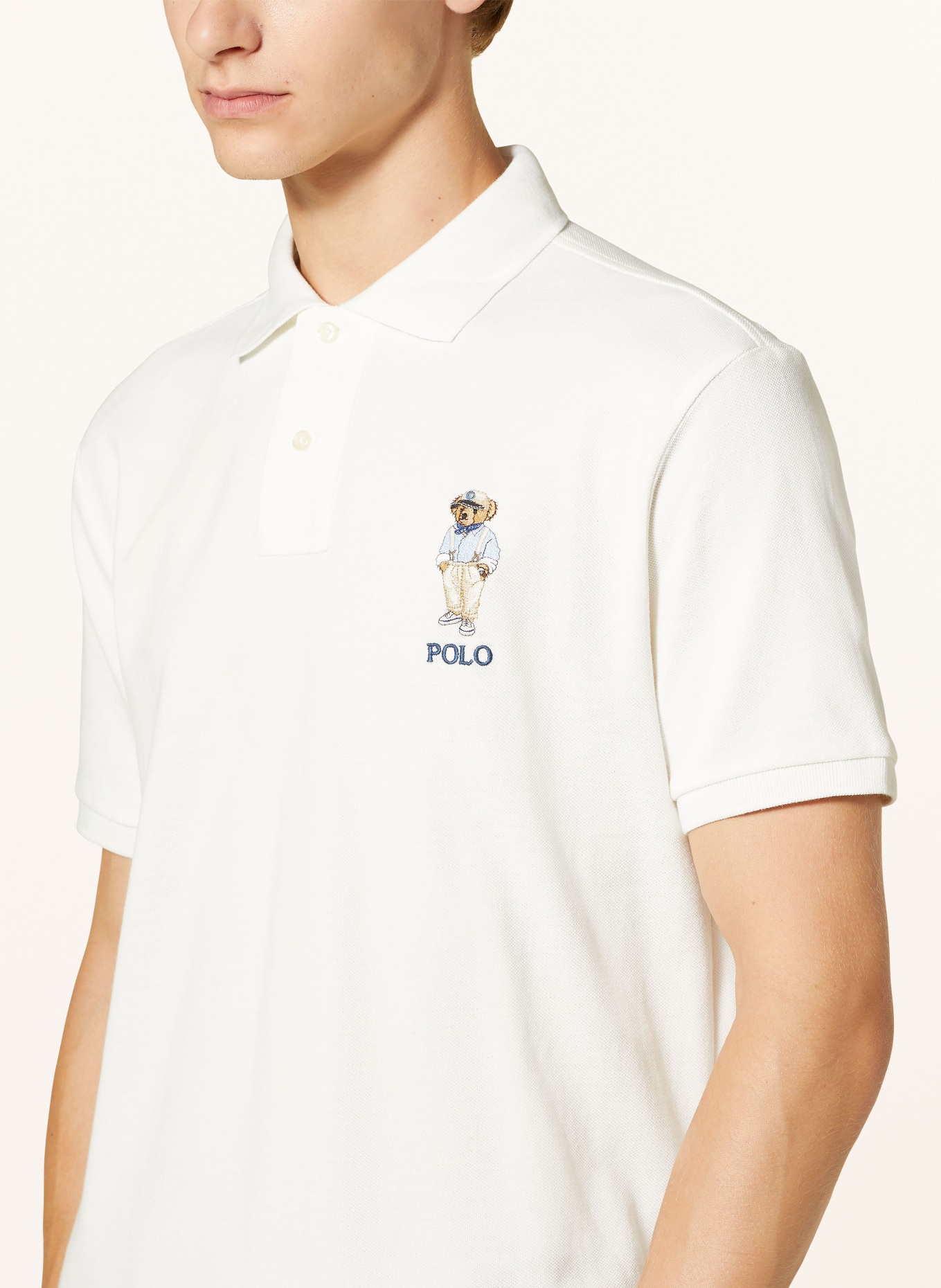 POLO RALPH LAUREN Piqué-Poloshirt Custom Slim Fit , Farbe: WEISS (Bild 4)