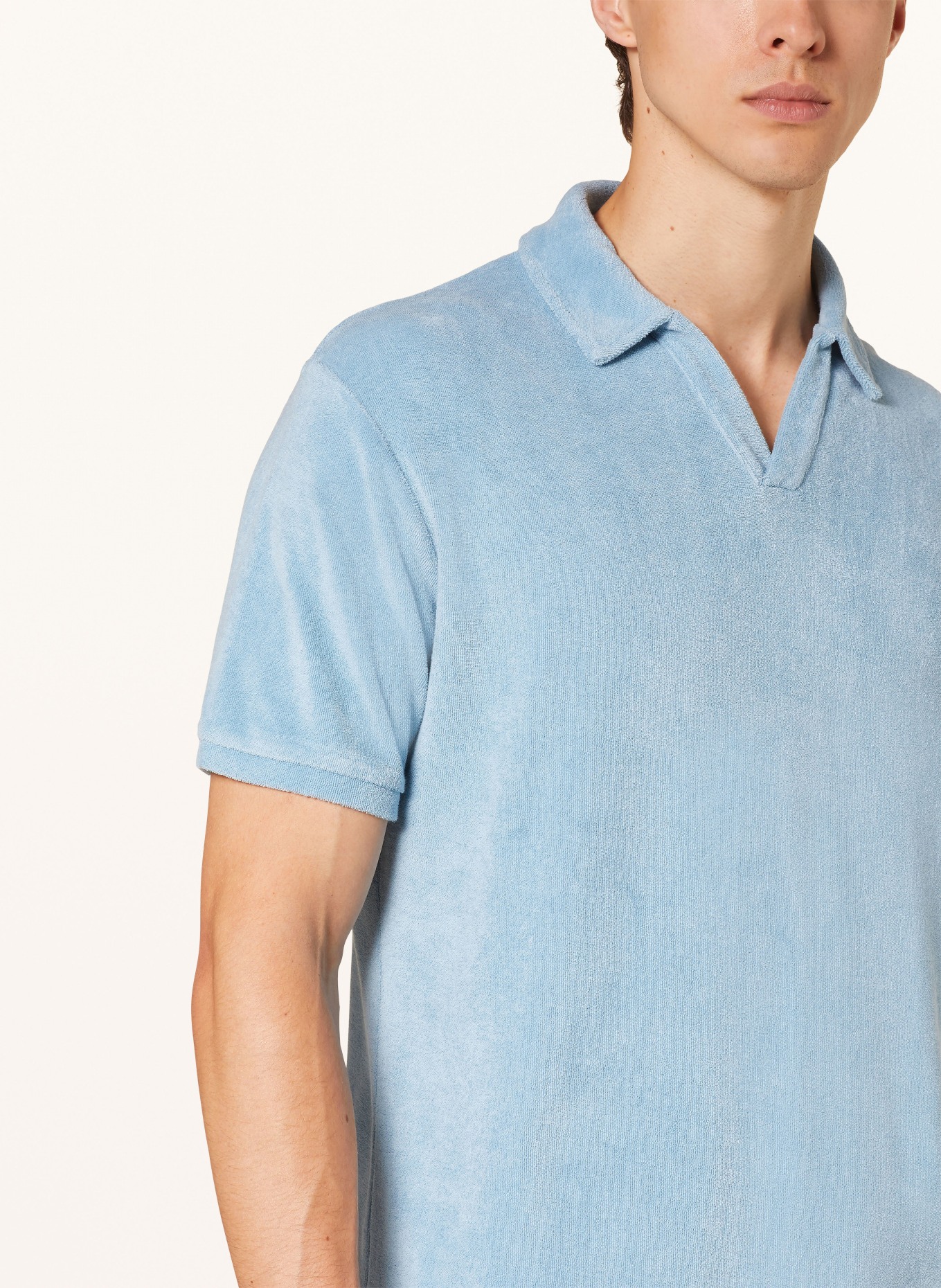 Juvia Terry cloth polo shirt, Color: LIGHT BLUE (Image 4)