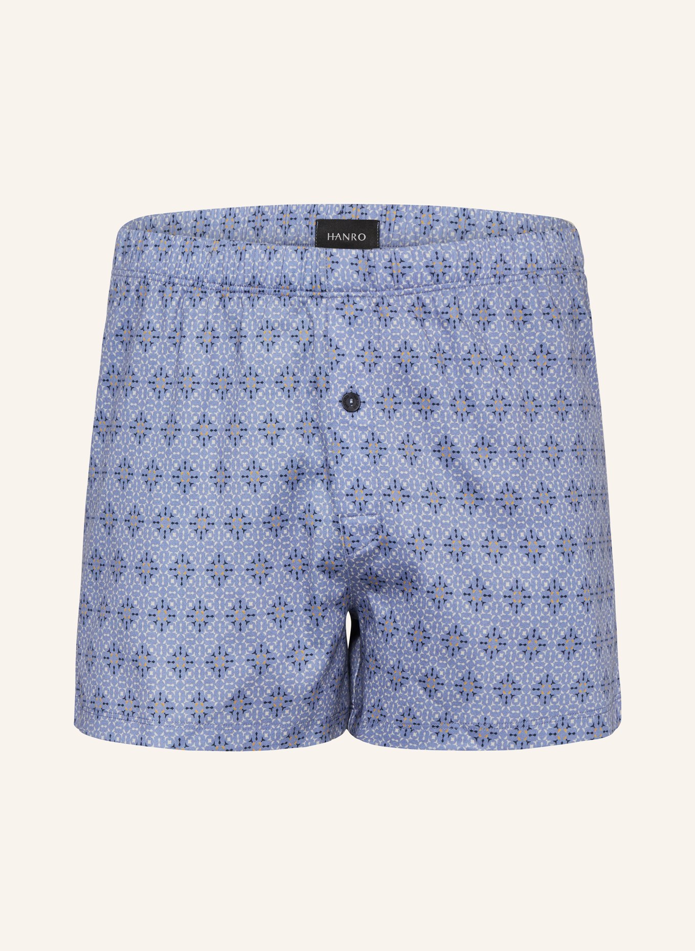 HANRO Boxershorts FANCY JERSEY, Farbe: HELLBLAU/ CREME/ DUNKELGELB (Bild 1)