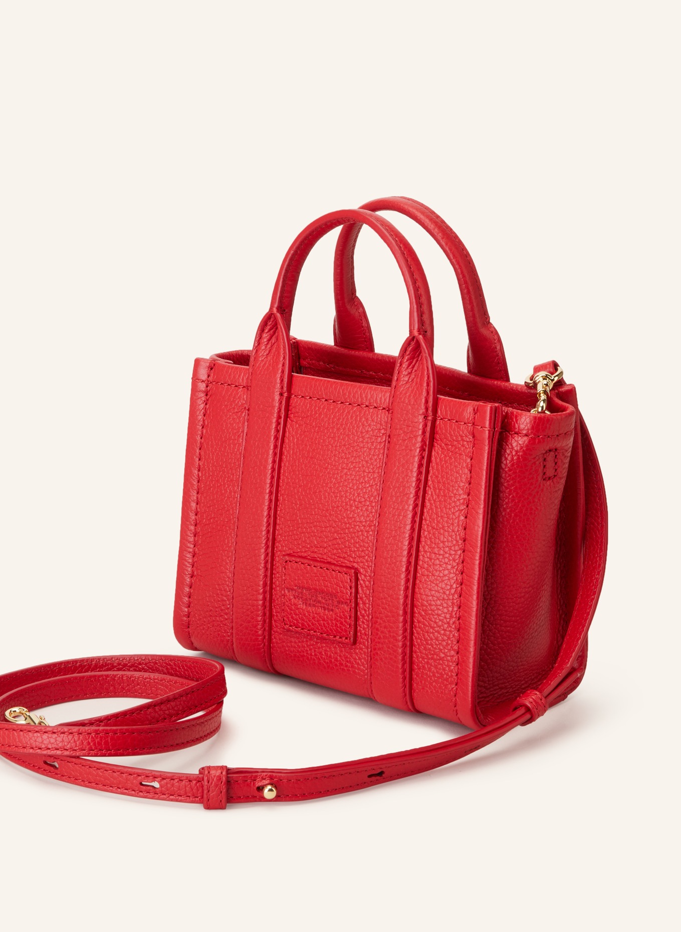 MARC JACOBS Shopper THE CROSSBODY TOTE BAG LEATHER: 617 TRUE RED