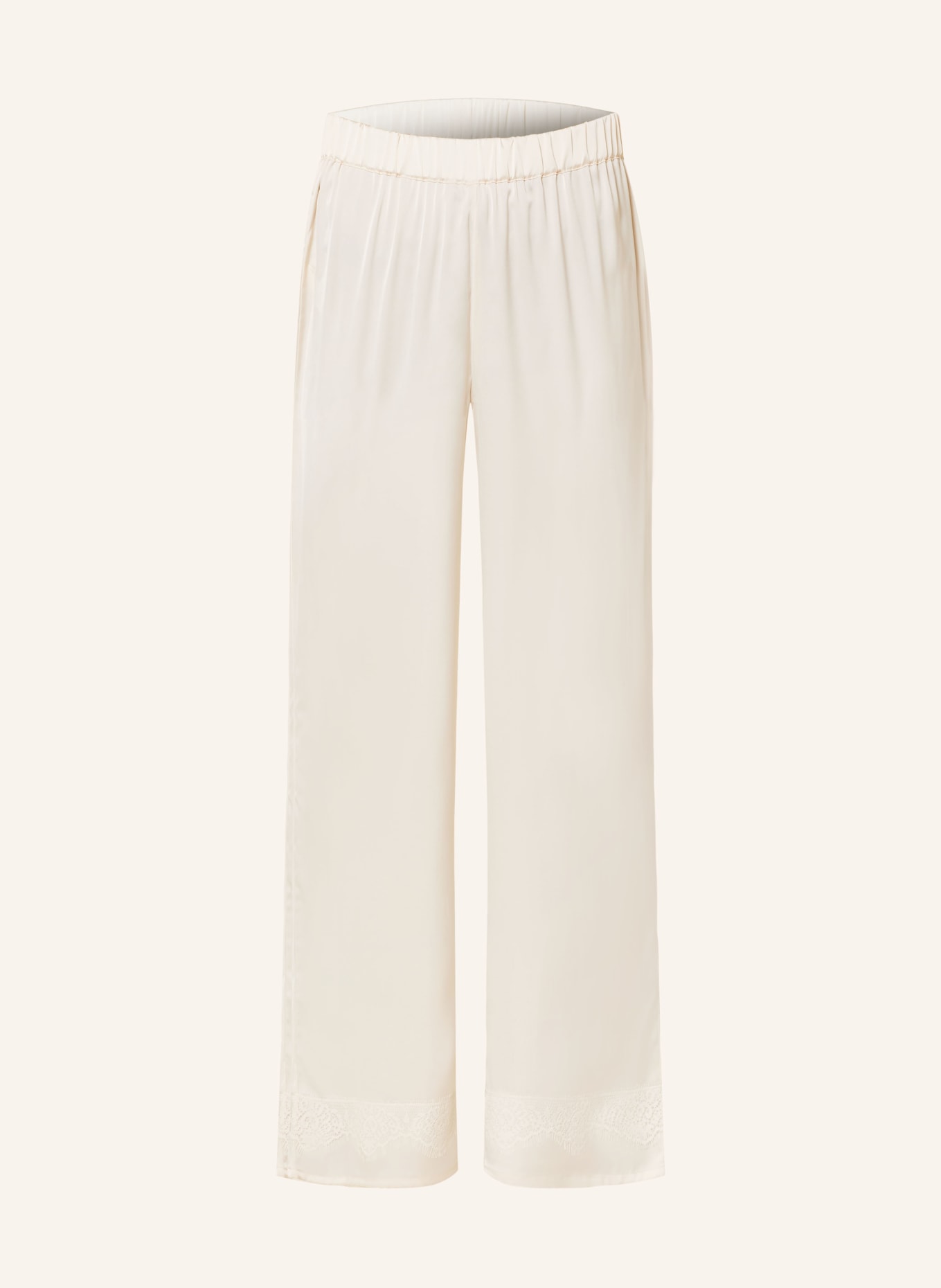 SIMONE PÉRÈLE Spodnie od piżamy SATIN SECRETS z satyny , Kolor: KREMOWY (Obrazek 1)