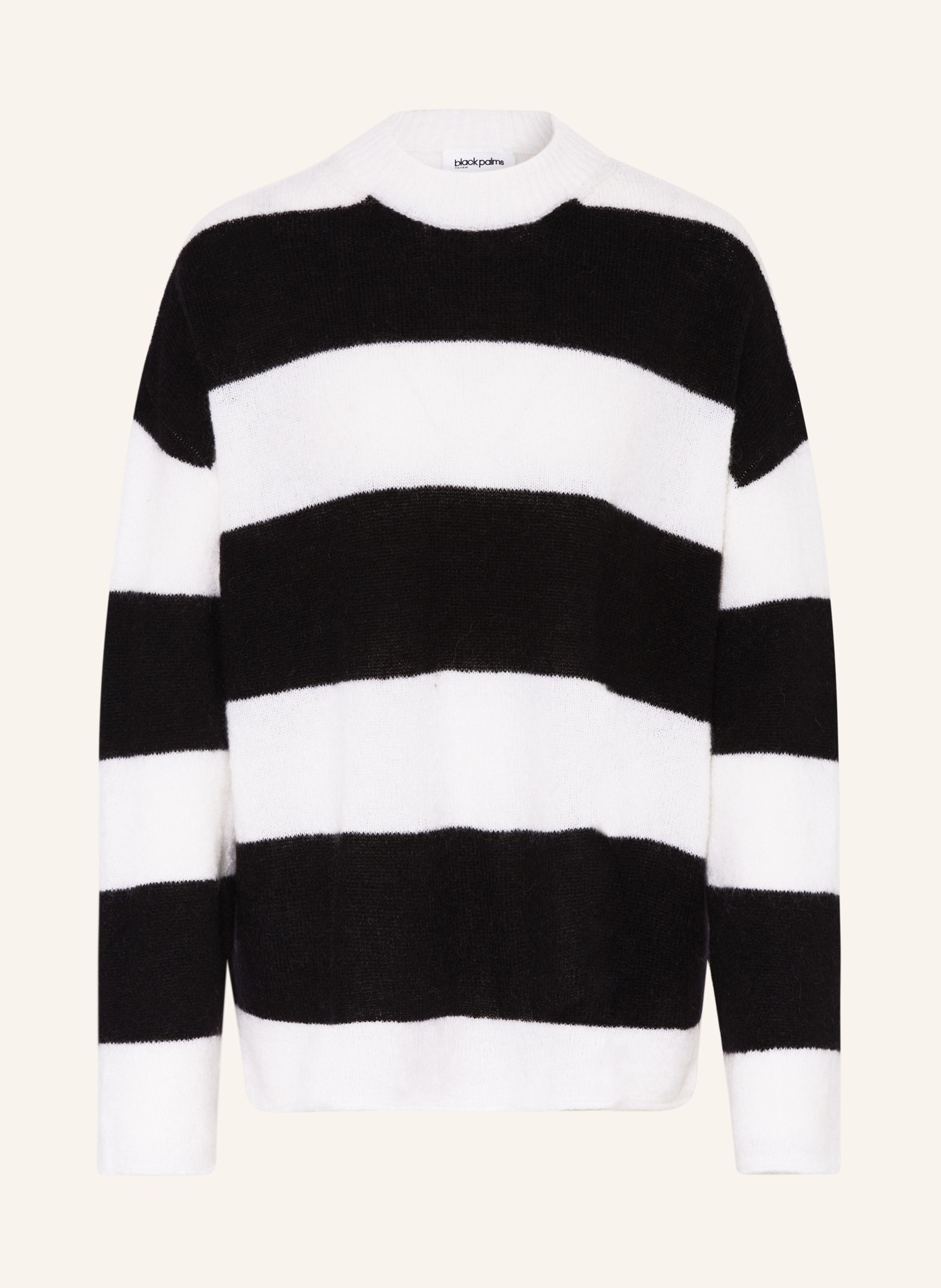 black palms Oversized sweater SELIMA with mohair, Color: BLACK/ WHITE (Image 1)