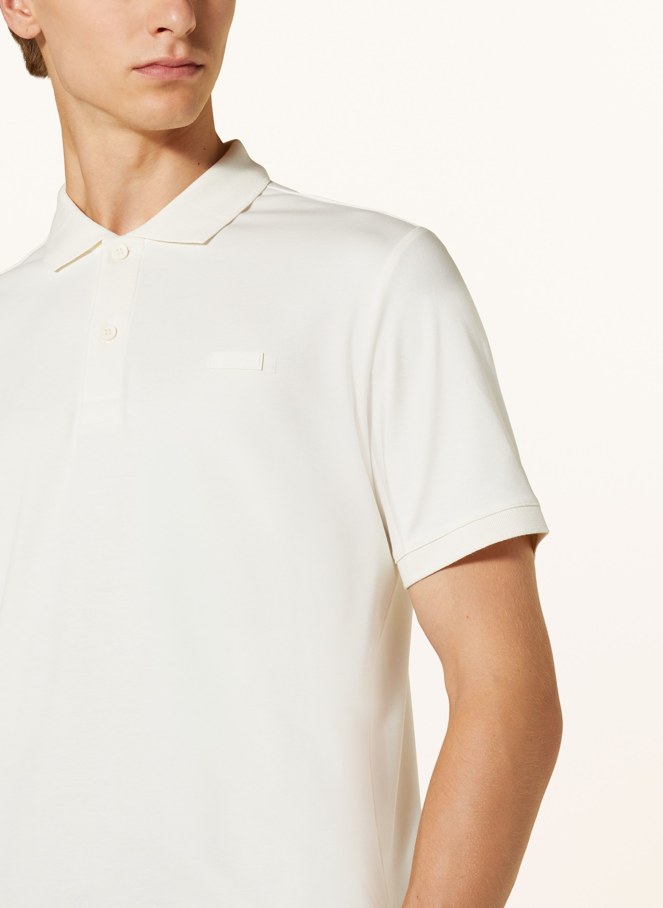 Calvin Klein Jersey-Poloshirt Slim Fit, Farbe: ECRU (Bild 4)