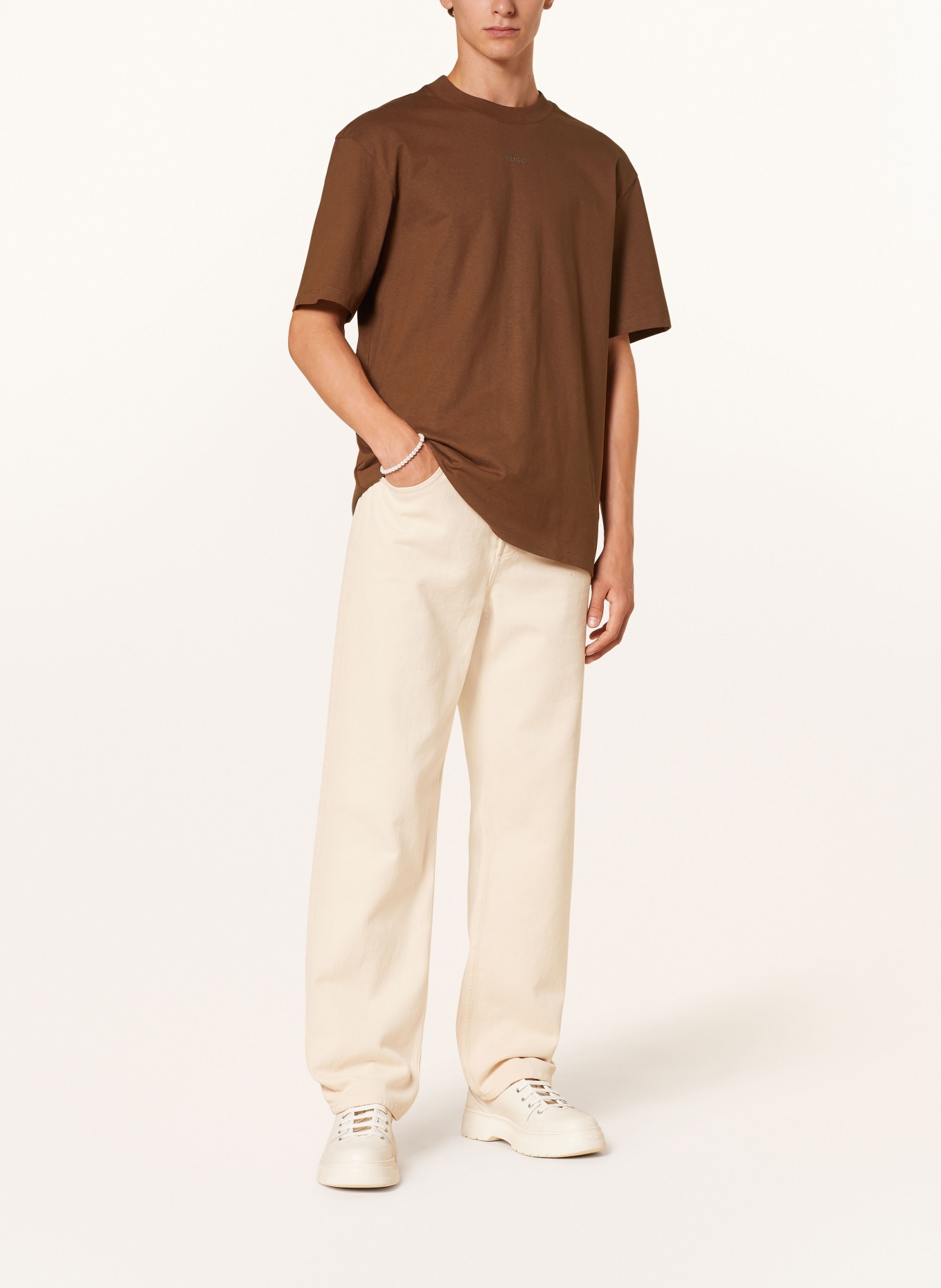 HUGO T-shirt DAPOLINO, Color: BROWN (Image 2)