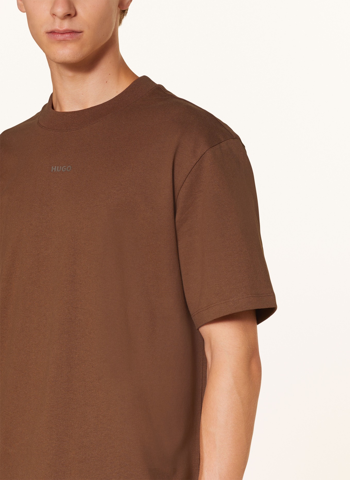 HUGO T-shirt DAPOLINO, Color: BROWN (Image 4)