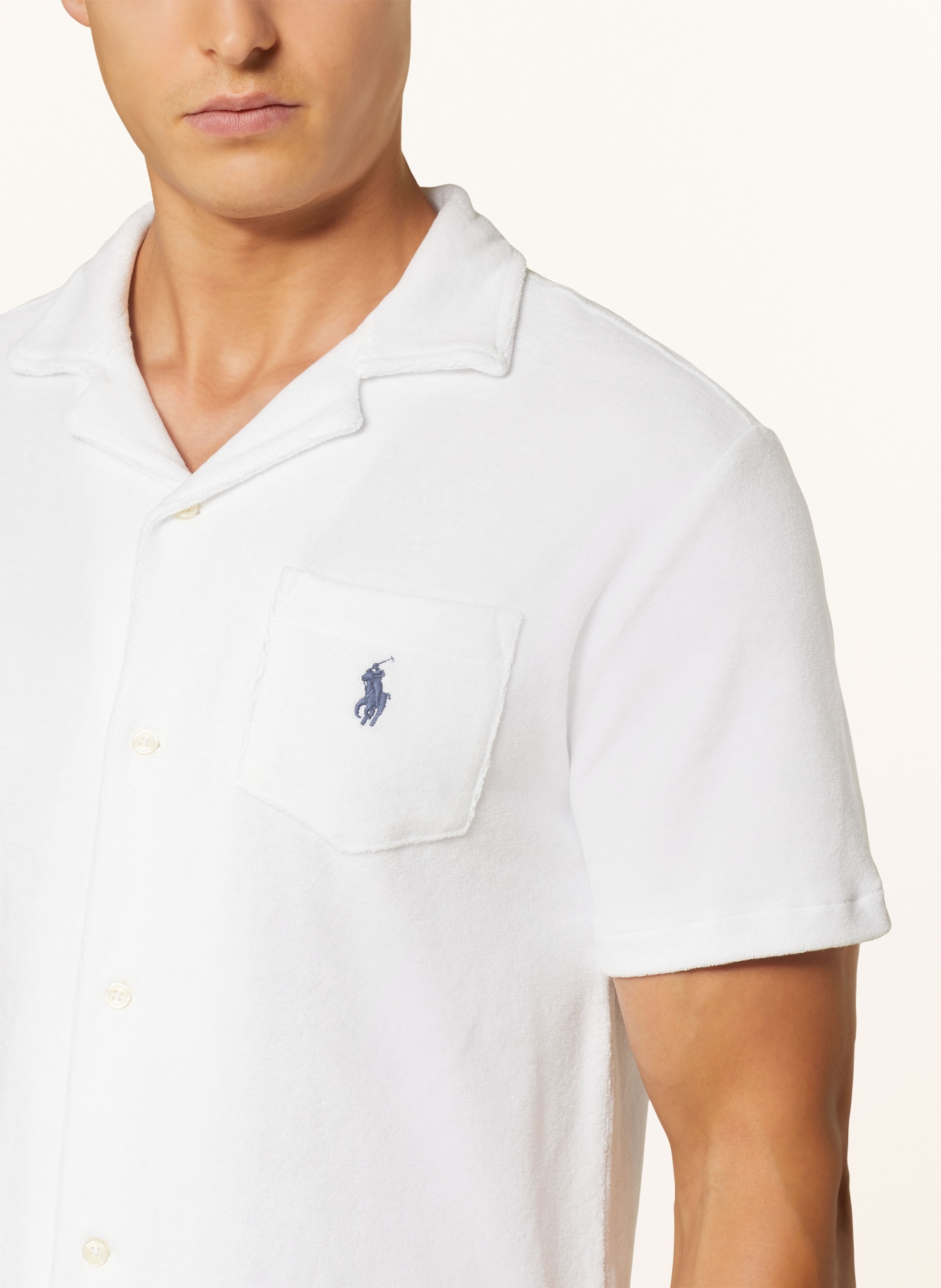 POLO RALPH LAUREN Resort shirt TERRY comfort fit made of terry cloth, Color: WHITE (Image 4)