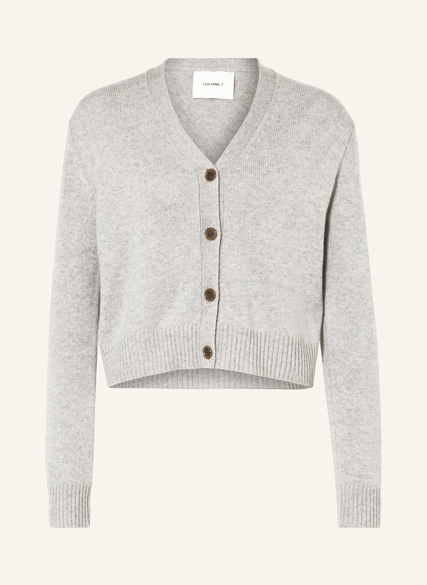 LISA YANG Cardigan MARION made of cashmere, Color: LIGHT GRAY (Image 1)