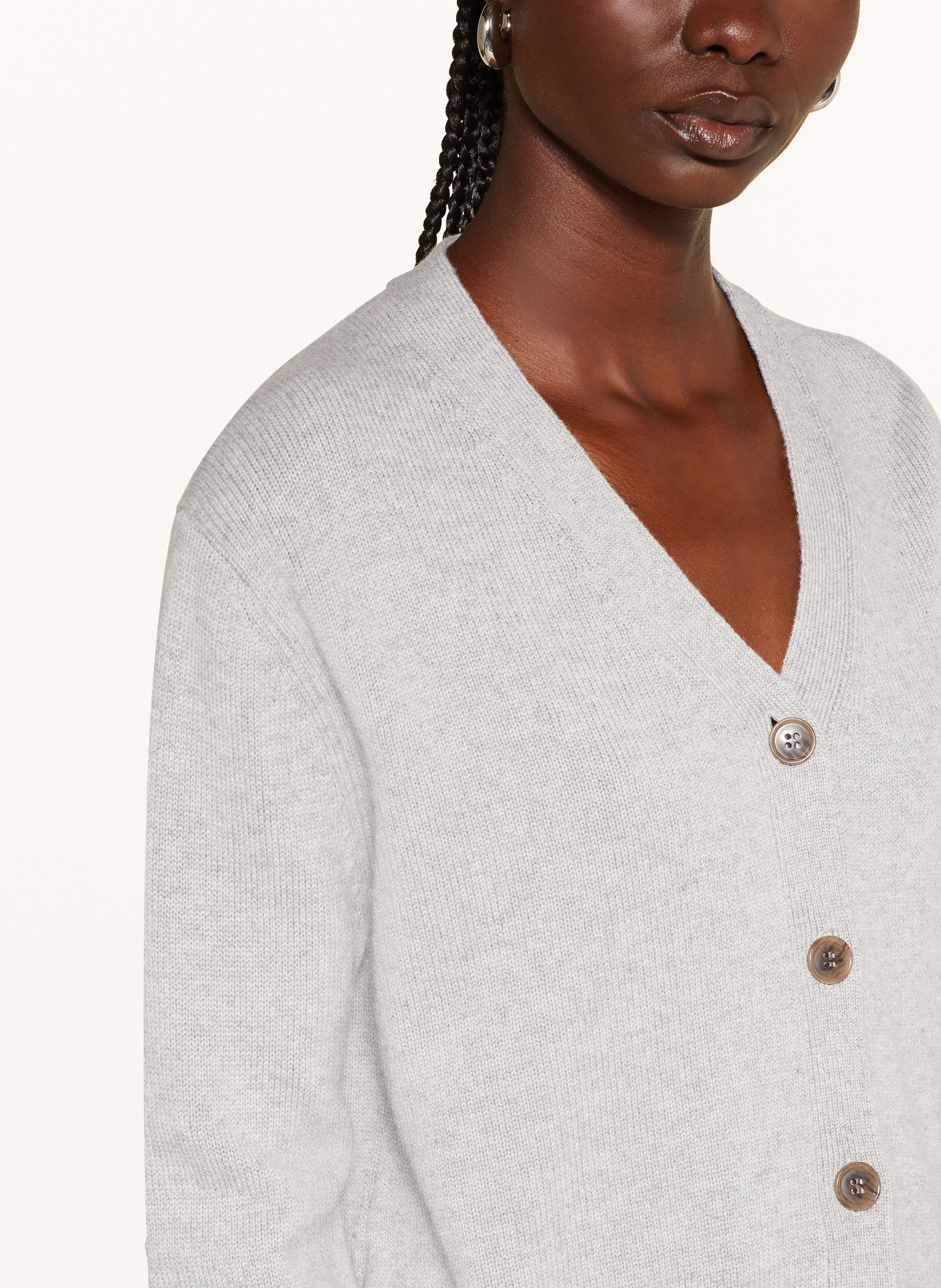 LISA YANG Cardigan MARION made of cashmere, Color: LIGHT GRAY (Image 4)