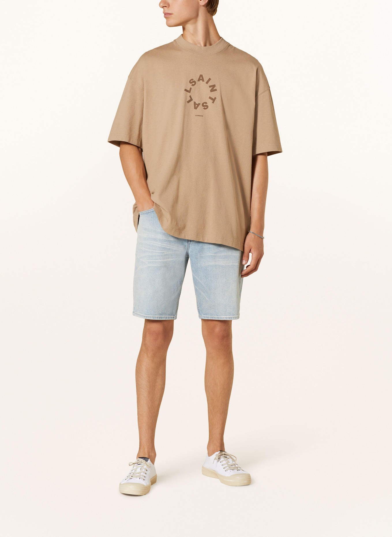 ALLSAINTS T-shirt TIERRA, Color: LIGHT BROWN (Image 3)