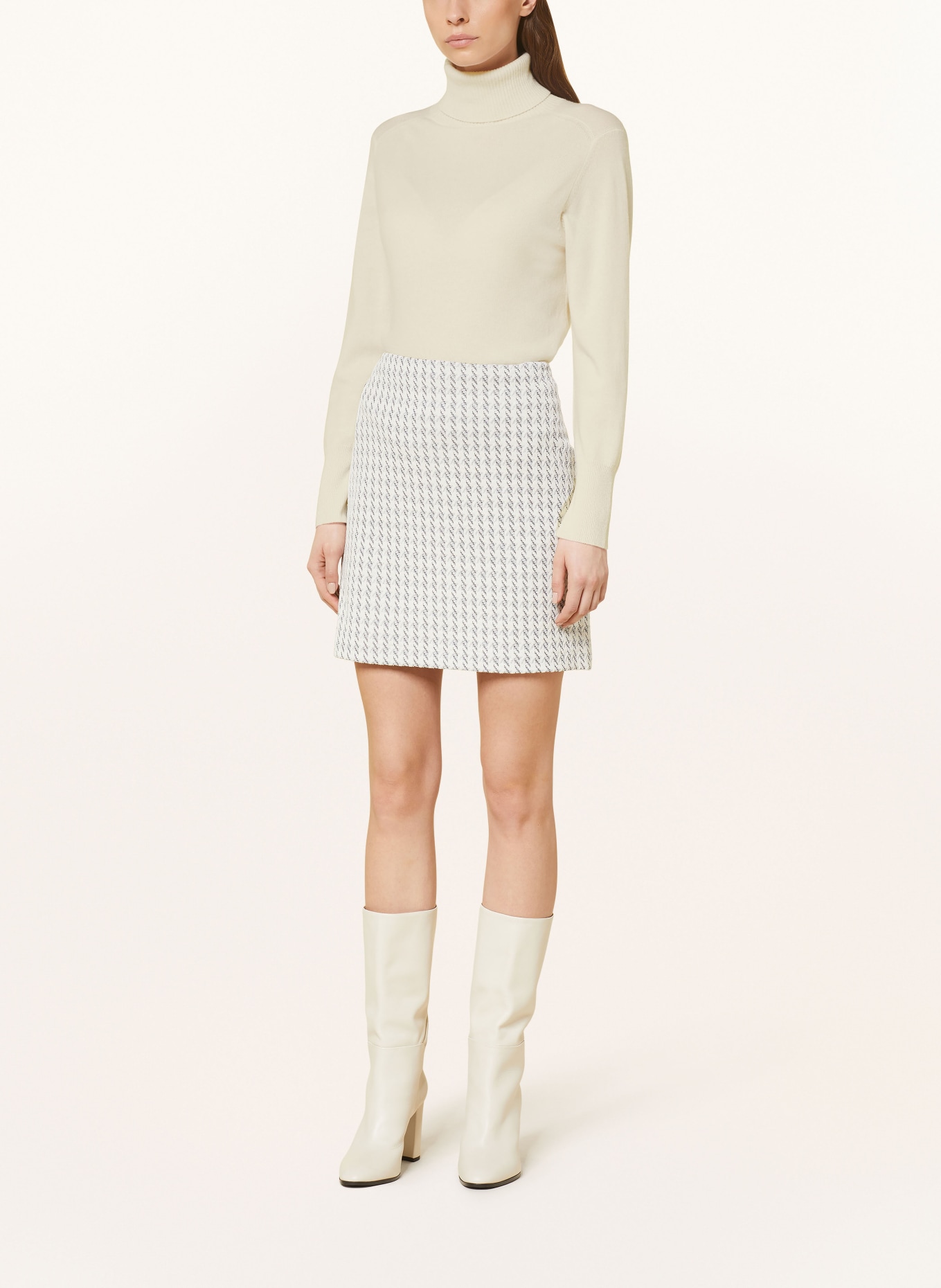 SEM PER LEI Turtleneck sweater with cashmere, Color: WHITE (Image 2)
