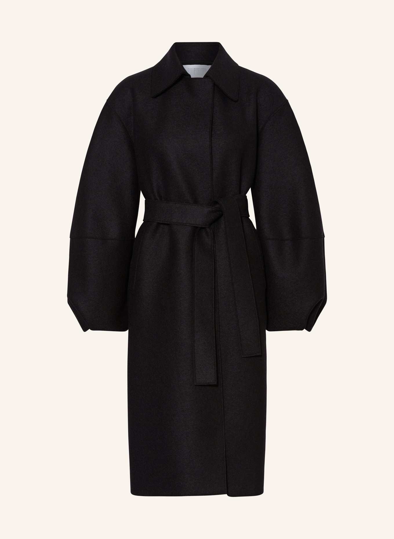 Black wool belted coat womens outlet