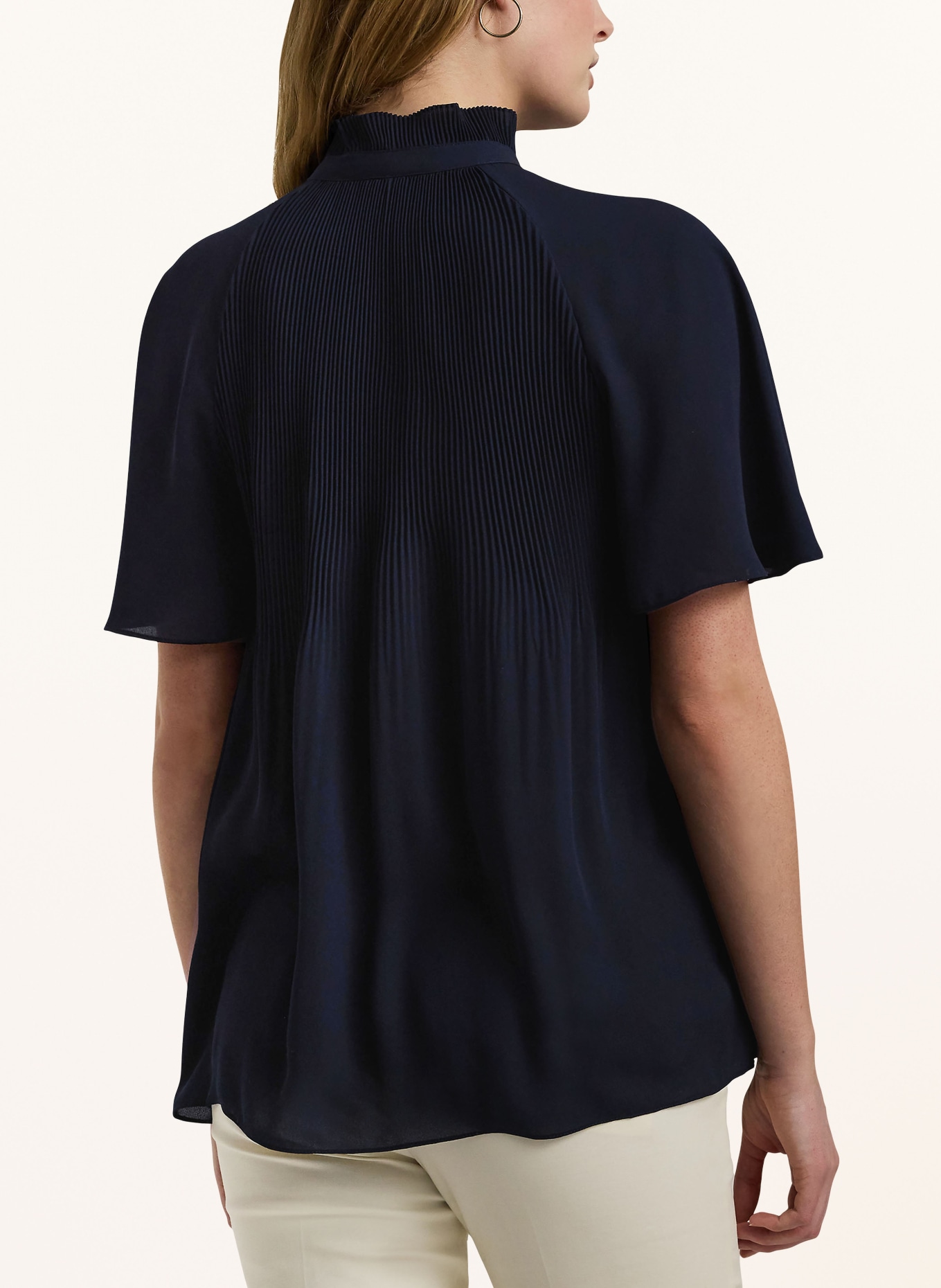 LAUREN RALPH LAUREN Blusenshirt mit Plissees, Farbe: DUNKELBLAU (Bild 3)