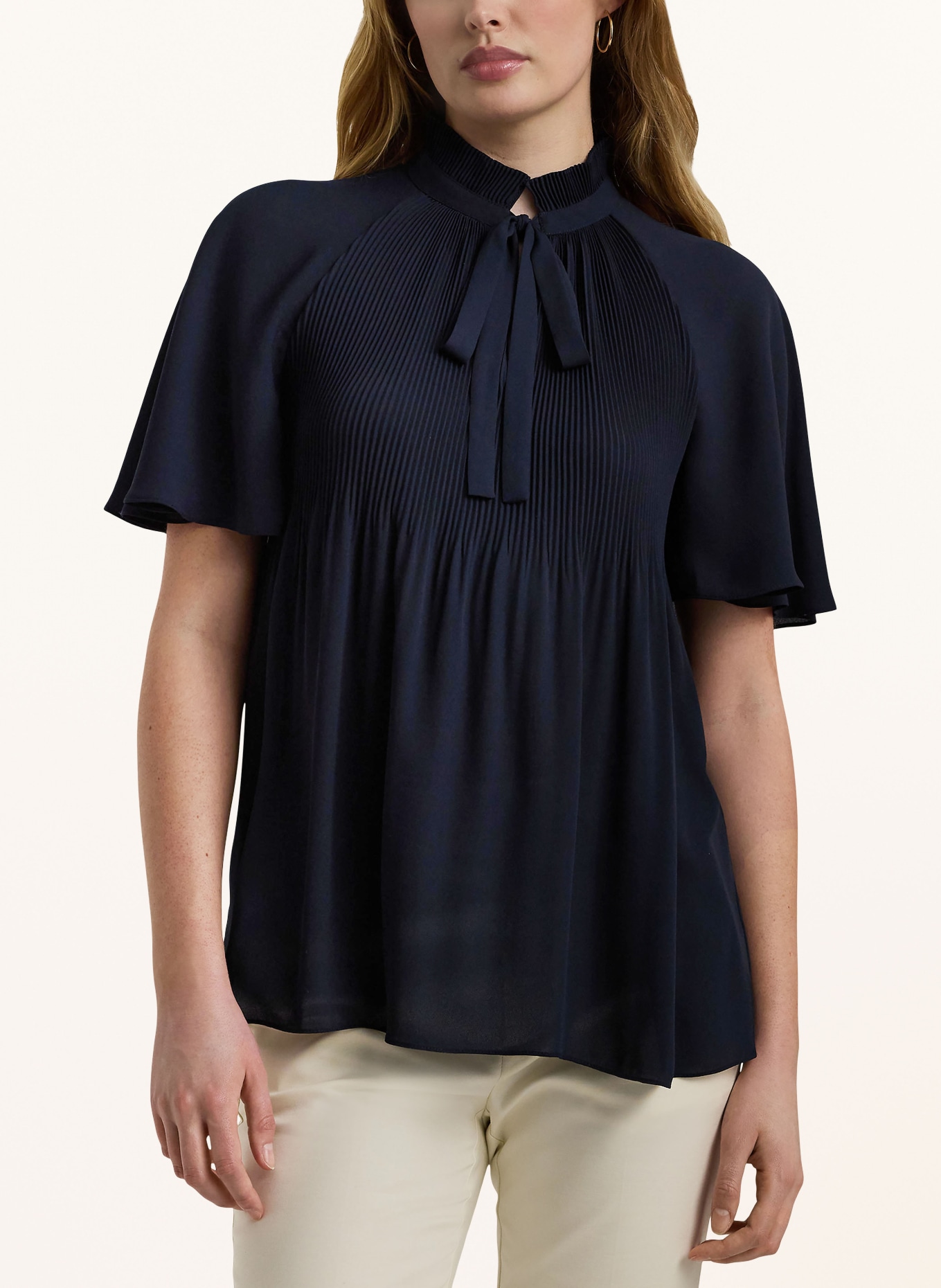 LAUREN RALPH LAUREN Blusenshirt mit Plissees, Farbe: DUNKELBLAU (Bild 4)