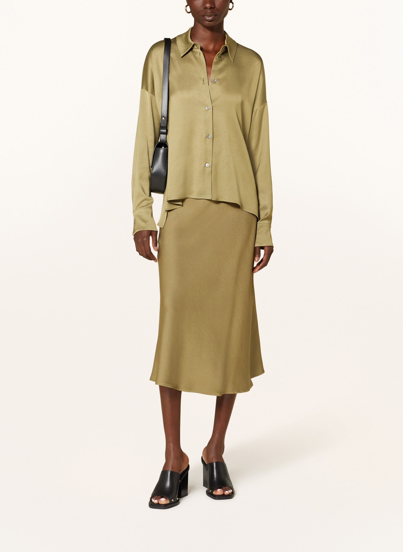 DRYKORN Satin skirt URA: OLIVE