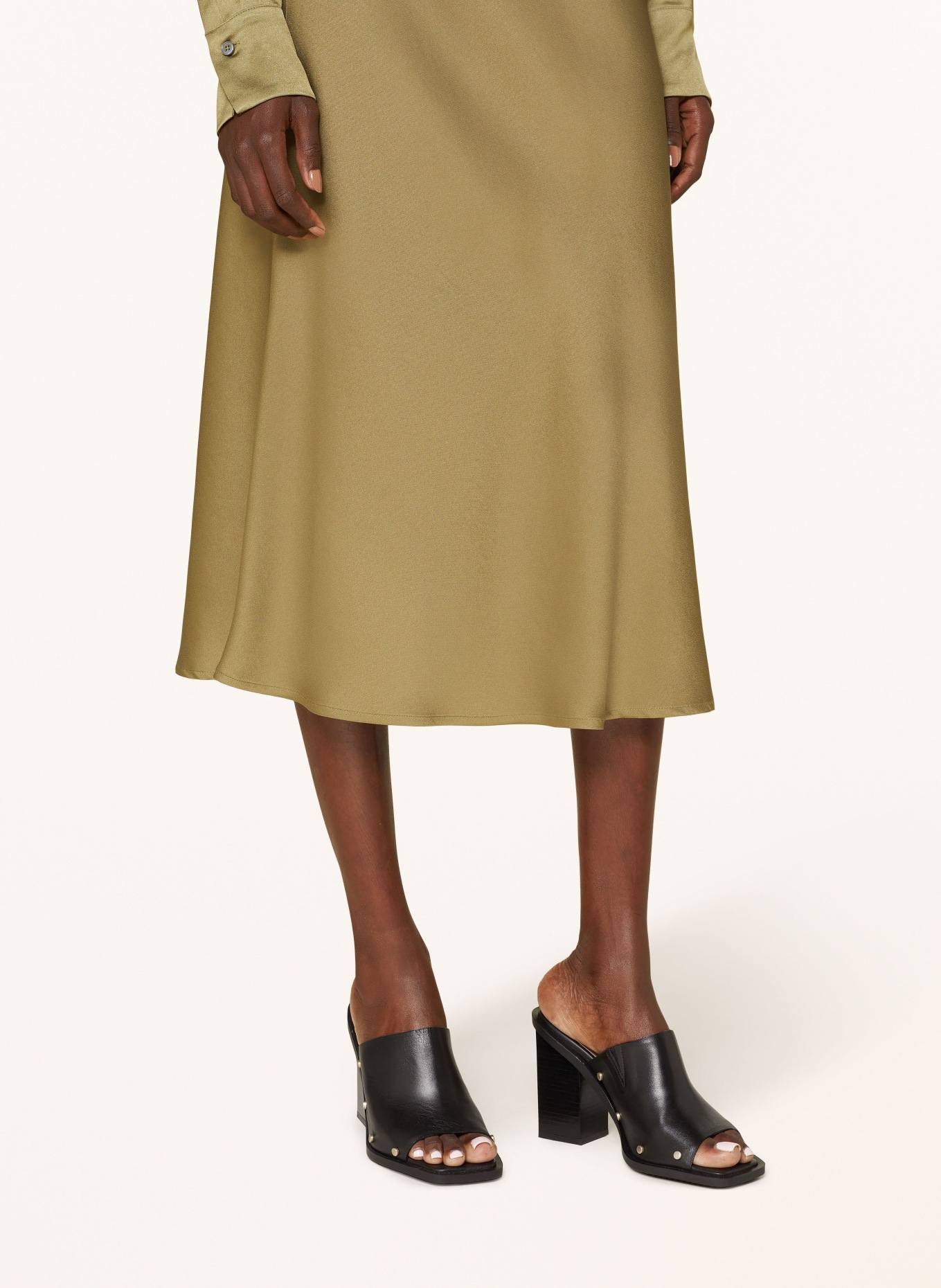 DRYKORN Satin skirt URA: OLIVE