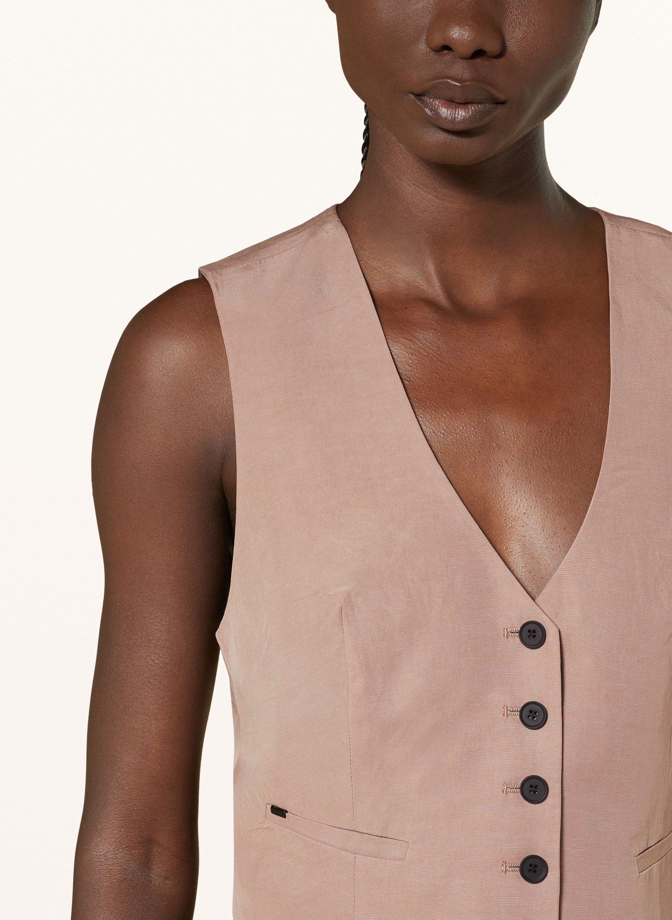 ALLSAINTS Blazer vest DERI LYN, Color: LIGHT BROWN (Image 4)