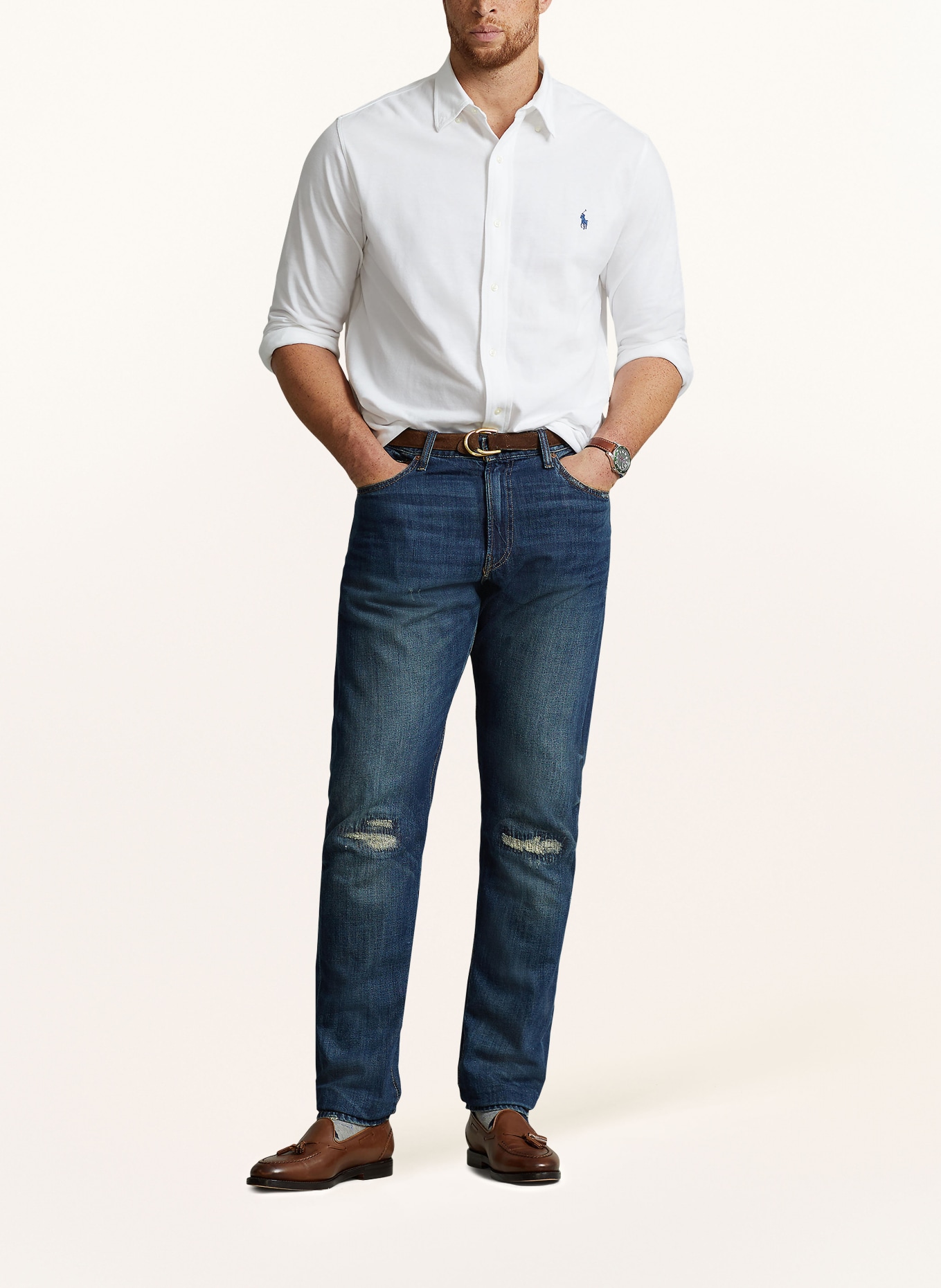 POLO RALPH LAUREN Big & Tall Piqué-Hemd: WEISS