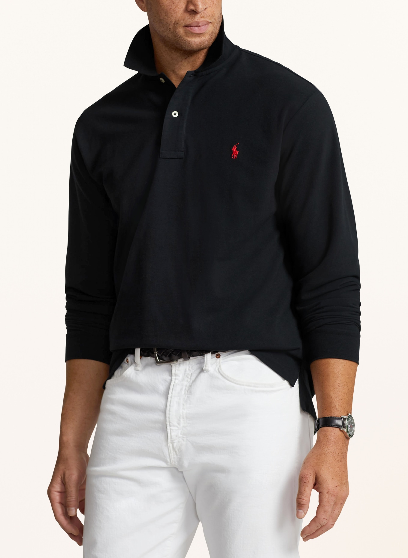 POLO RALPH LAUREN Big & Tall Piqué-Poloshirt: SCHWARZ