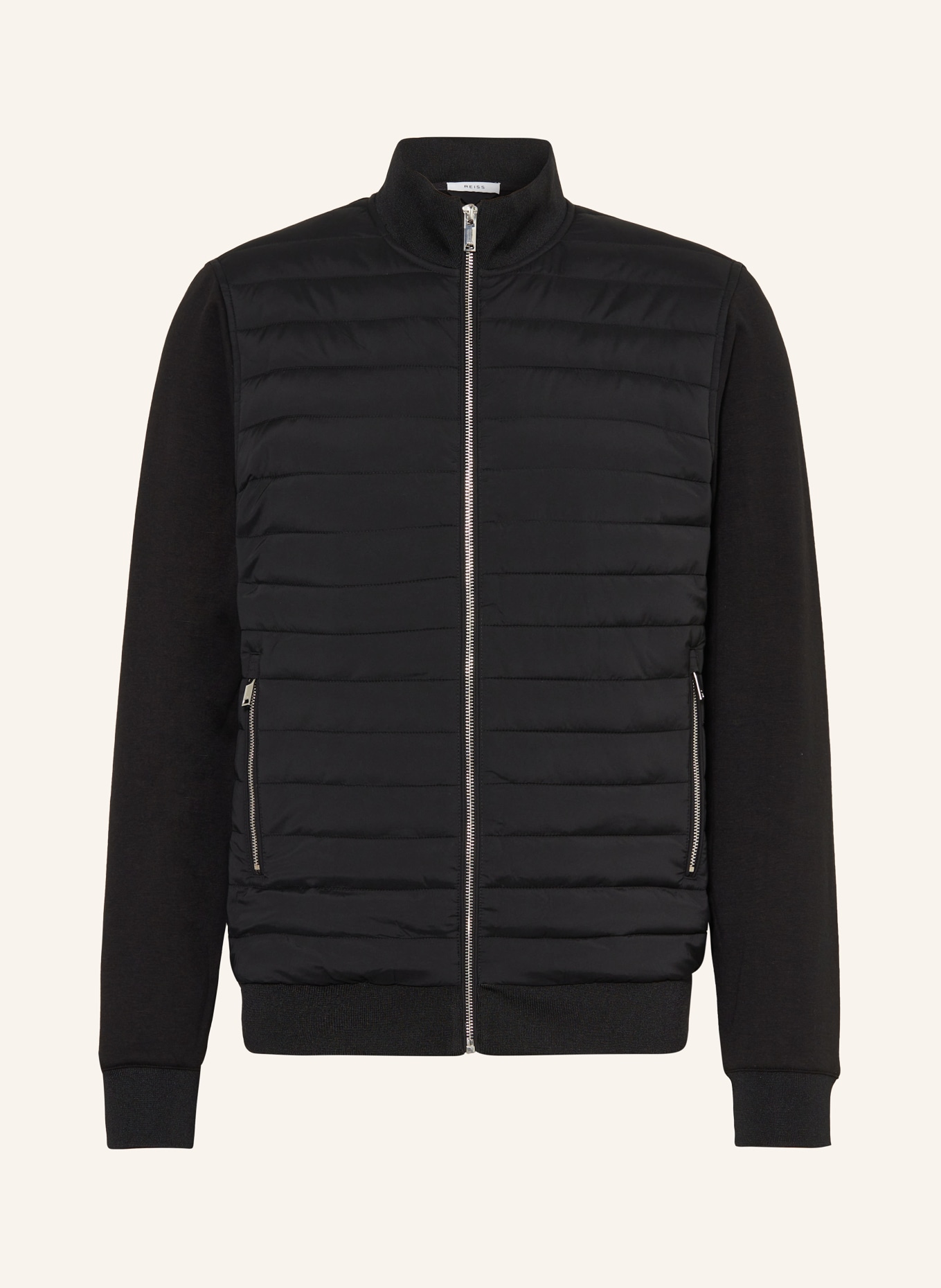 REISS Quilted jacket FLINTOFF in mixed materials, Color: BLACK (Image 1)