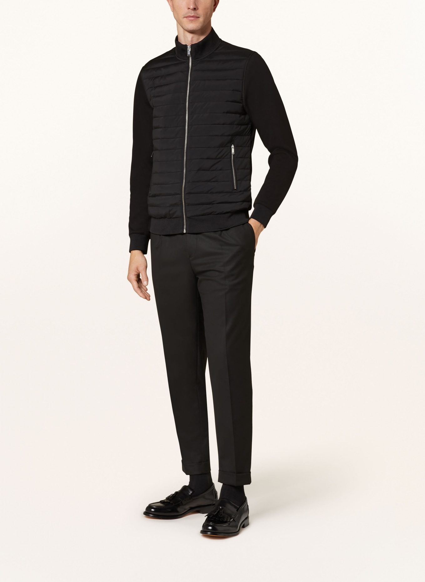 REISS Quilted jacket FLINTOFF in mixed materials, Color: BLACK (Image 2)