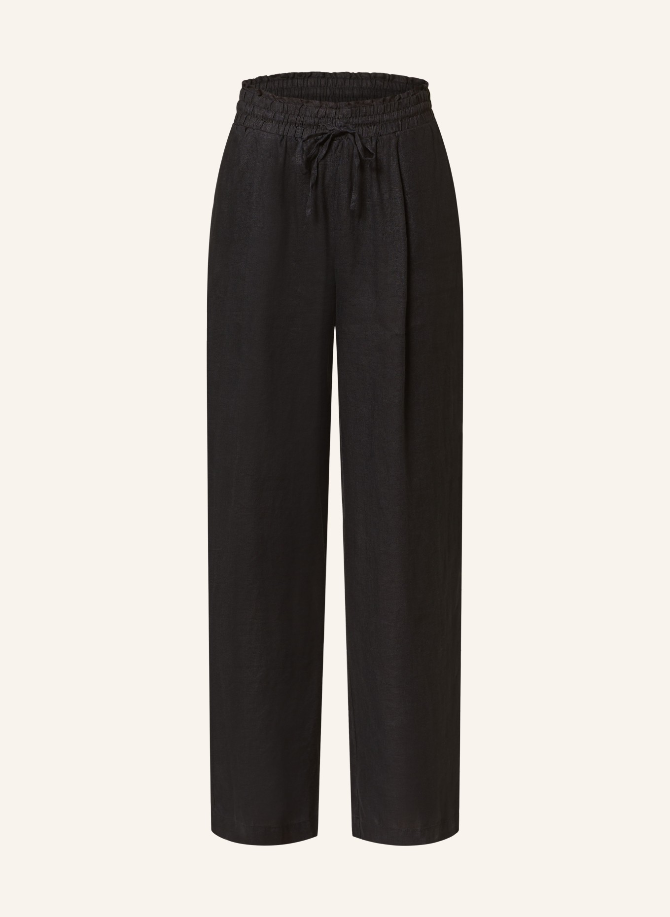 OPUS Wide leg trousers MAROU made of linen, Color: BLACK (Image 1)
