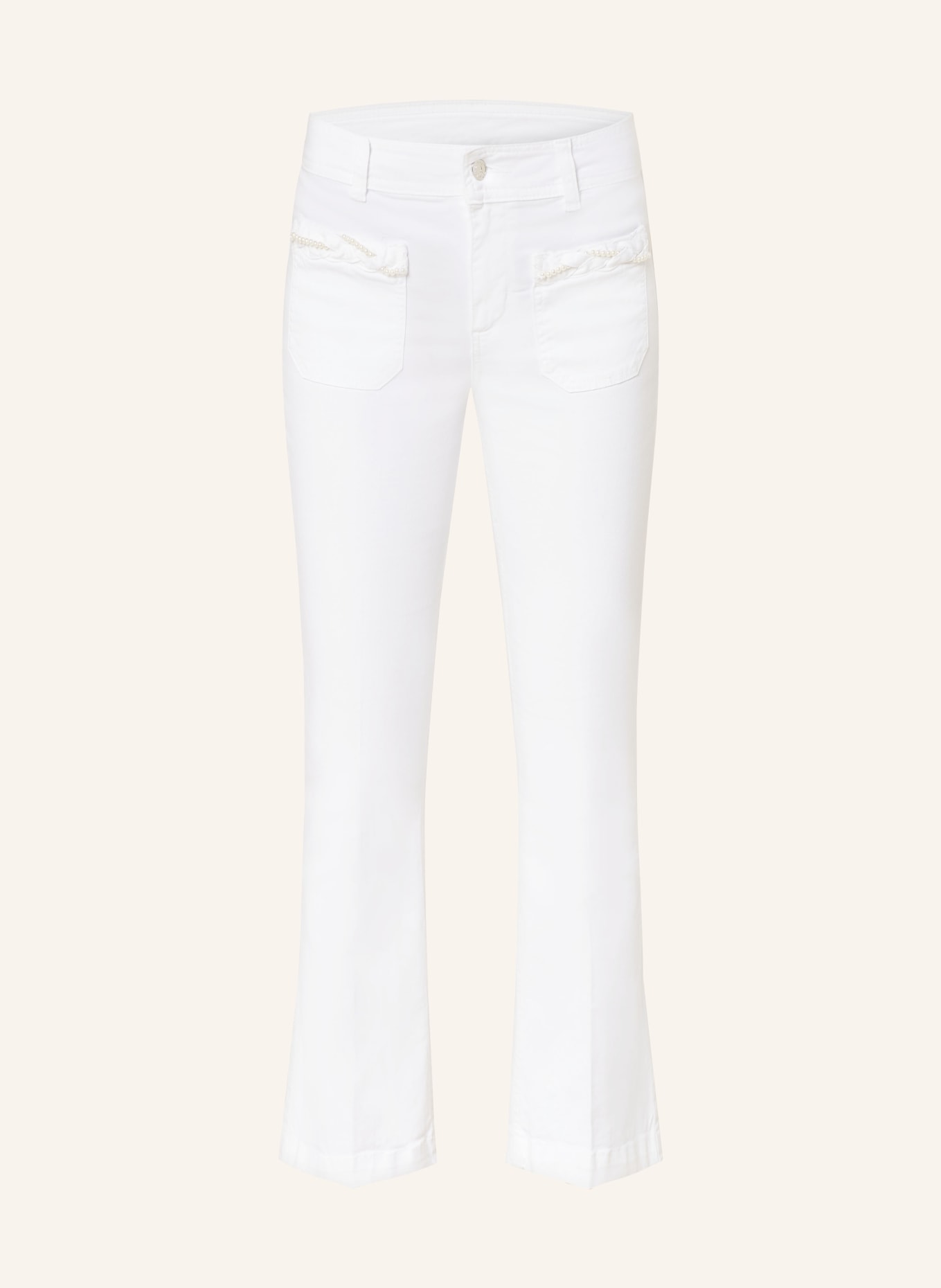 LIU JO 7/8-Jeans mit Schmuckperlen, Farbe: 11111 BIANCO OTTICO (Bild 1)