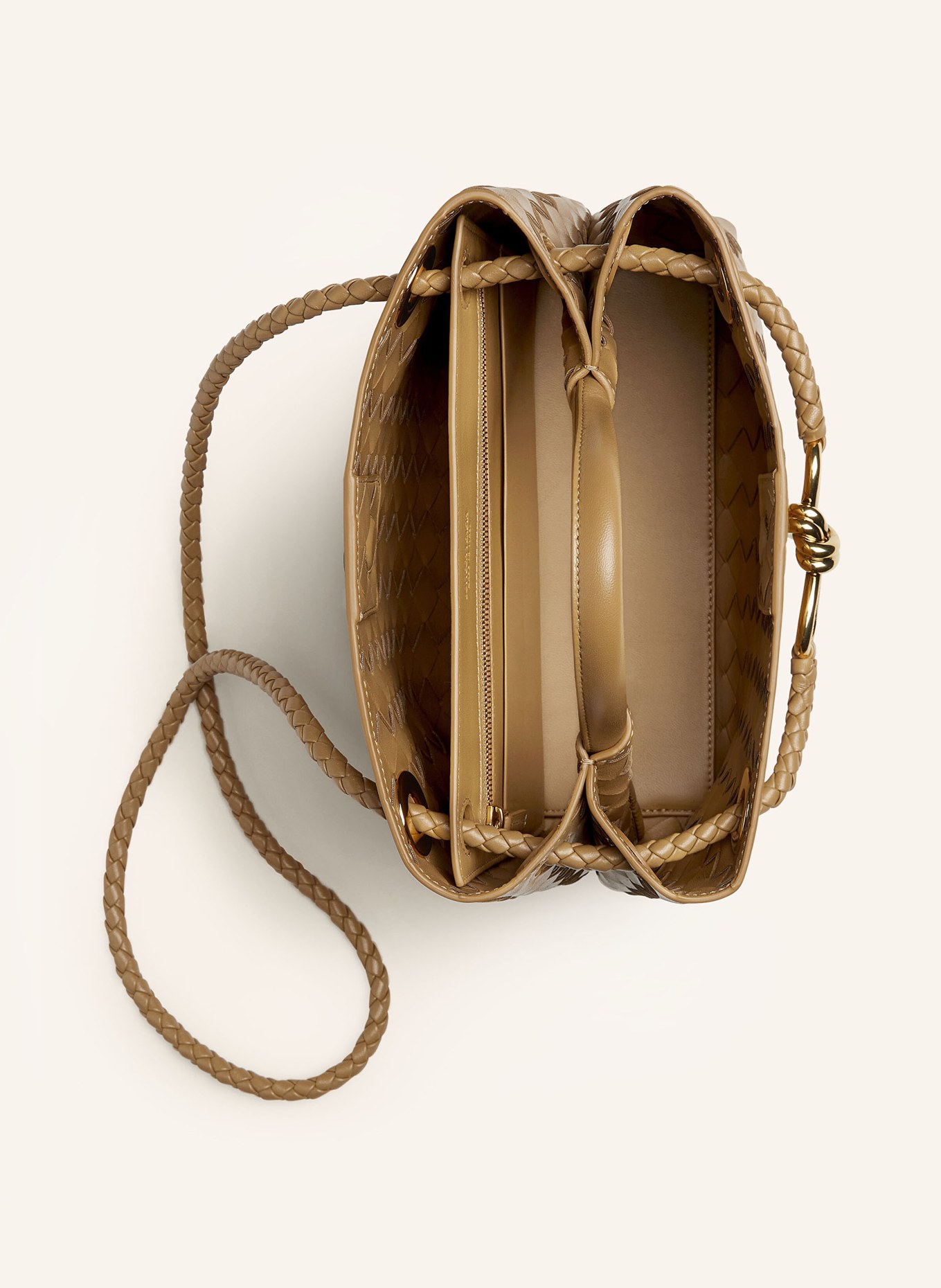 BOTTEGA VENETA Handtasche ANDIAMO SMALL, Farbe: 9892 DARK PRALINE-GOLD (Bild 4)