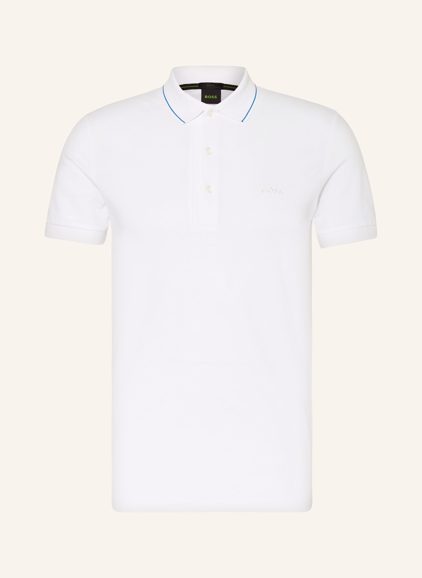 BOSS Piqué polo shirt PAULE slim fit, Color: WHITE (Image 1)