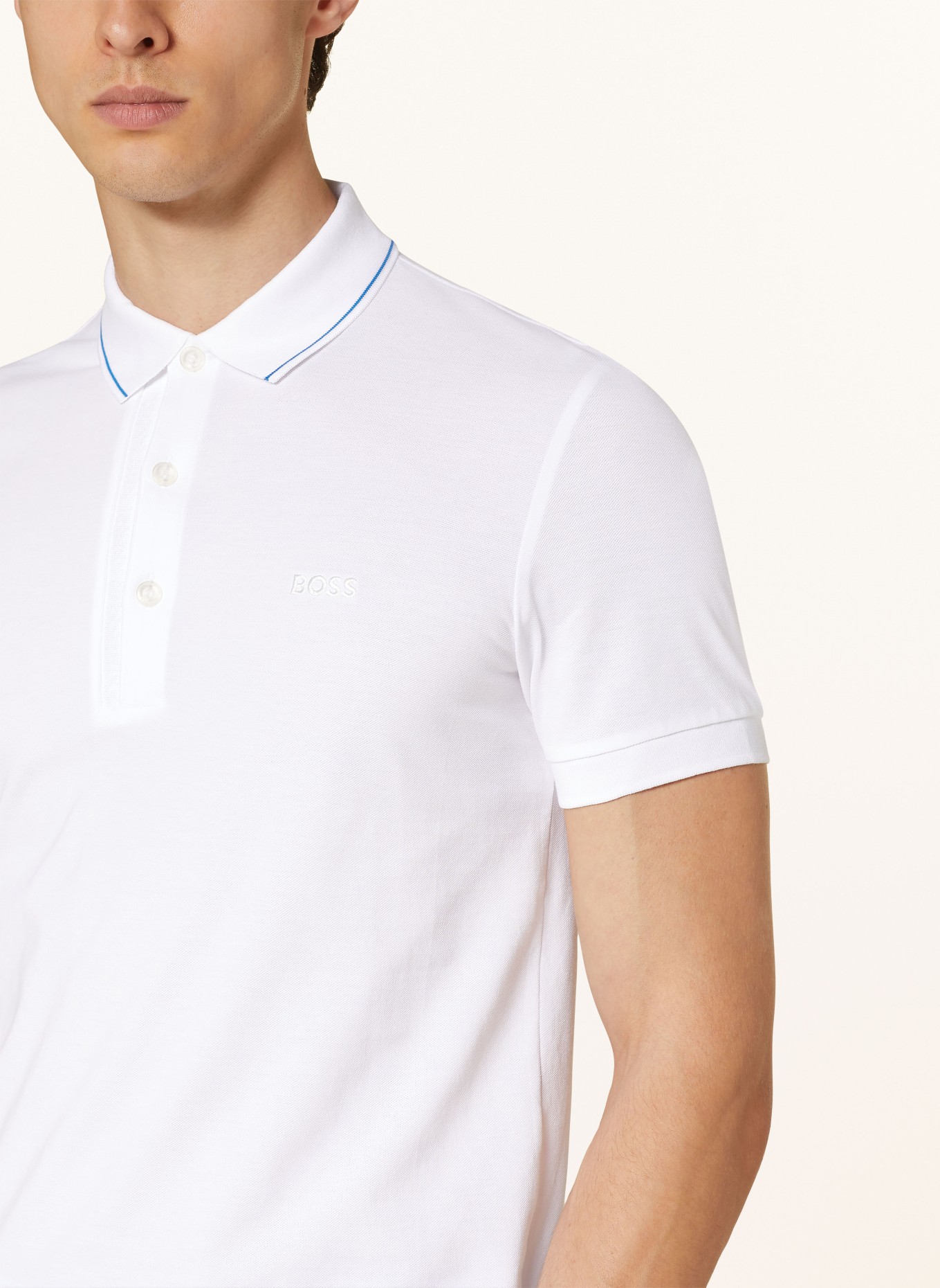 BOSS Piqué polo shirt PAULE slim fit, Color: WHITE (Image 4)