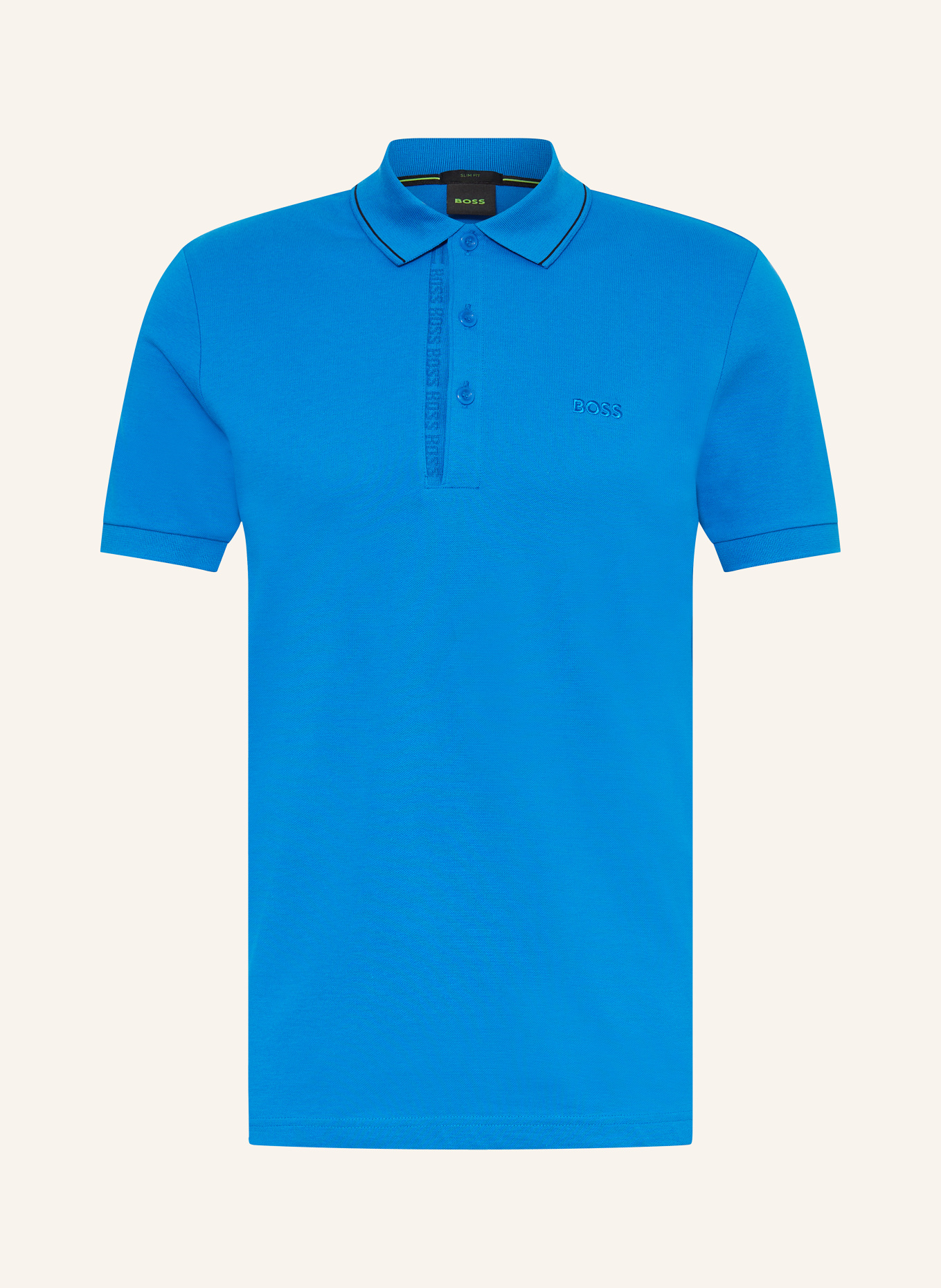 BOSS Piqué-Poloshirt PAULE Slim Fit, Farbe: BLAU (Bild 1)